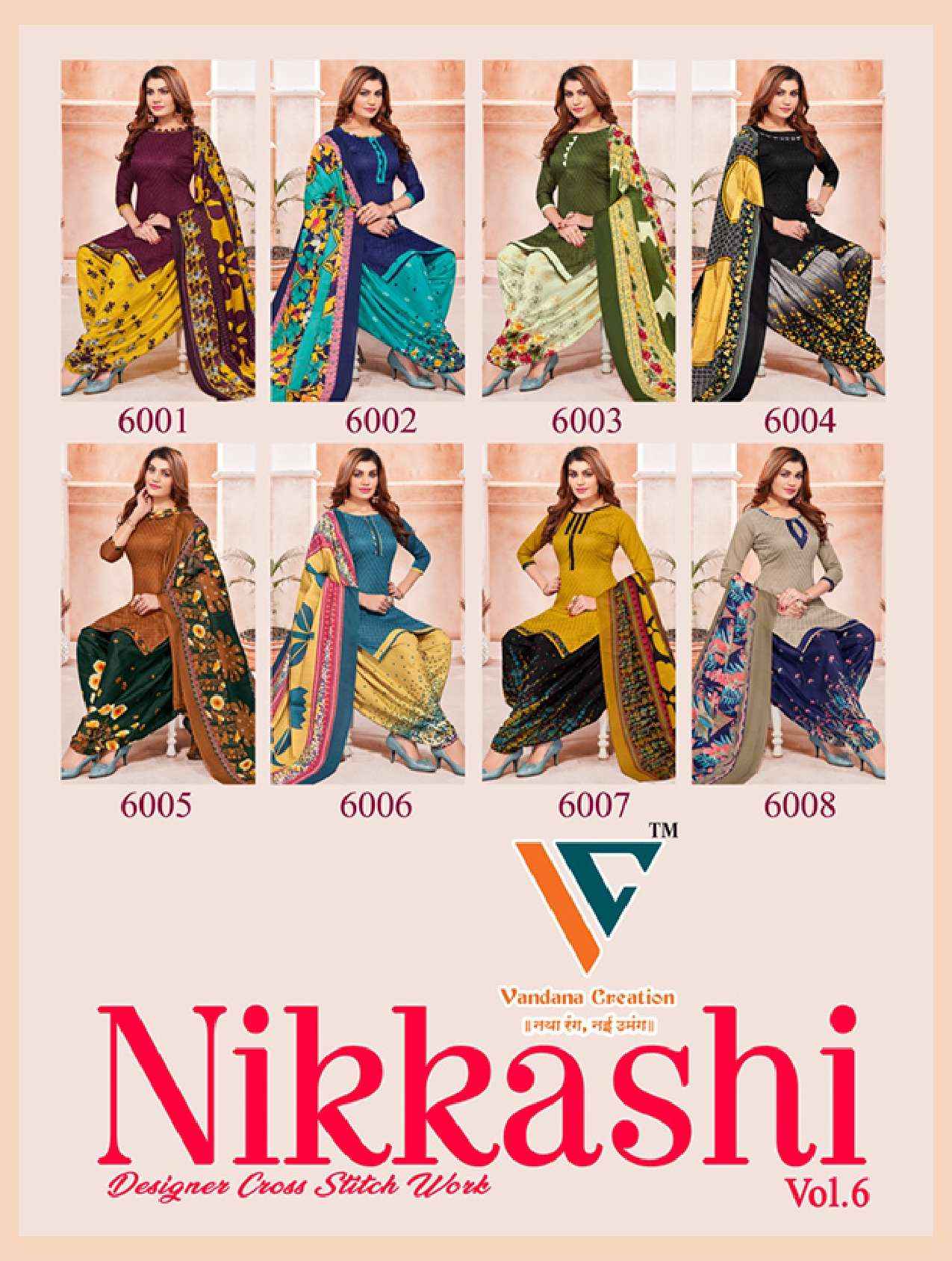 Vandana Creation Nikkashi Vol 6 Cotton Dress Material 8 pcs Catalogue