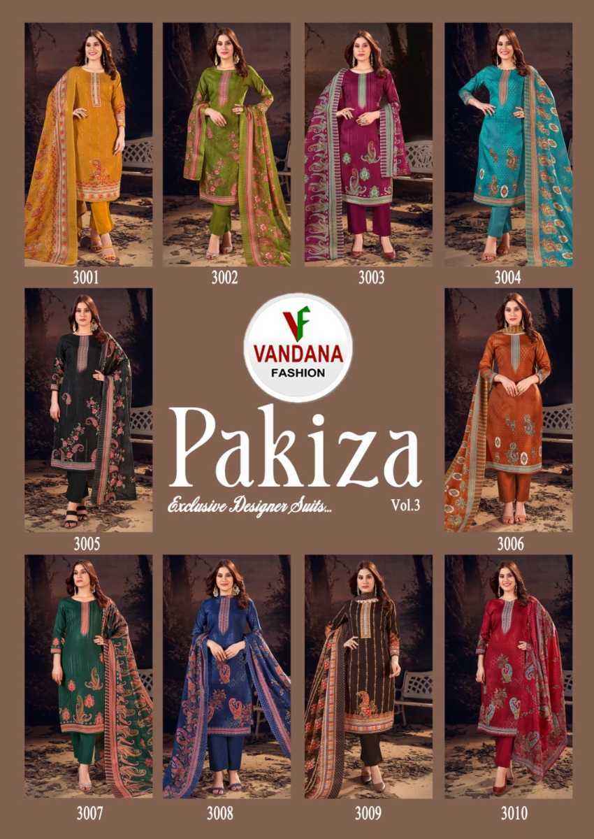 Vandana Pakiza Vol 3 Cotton Dress Material 10 pcs Catalogue