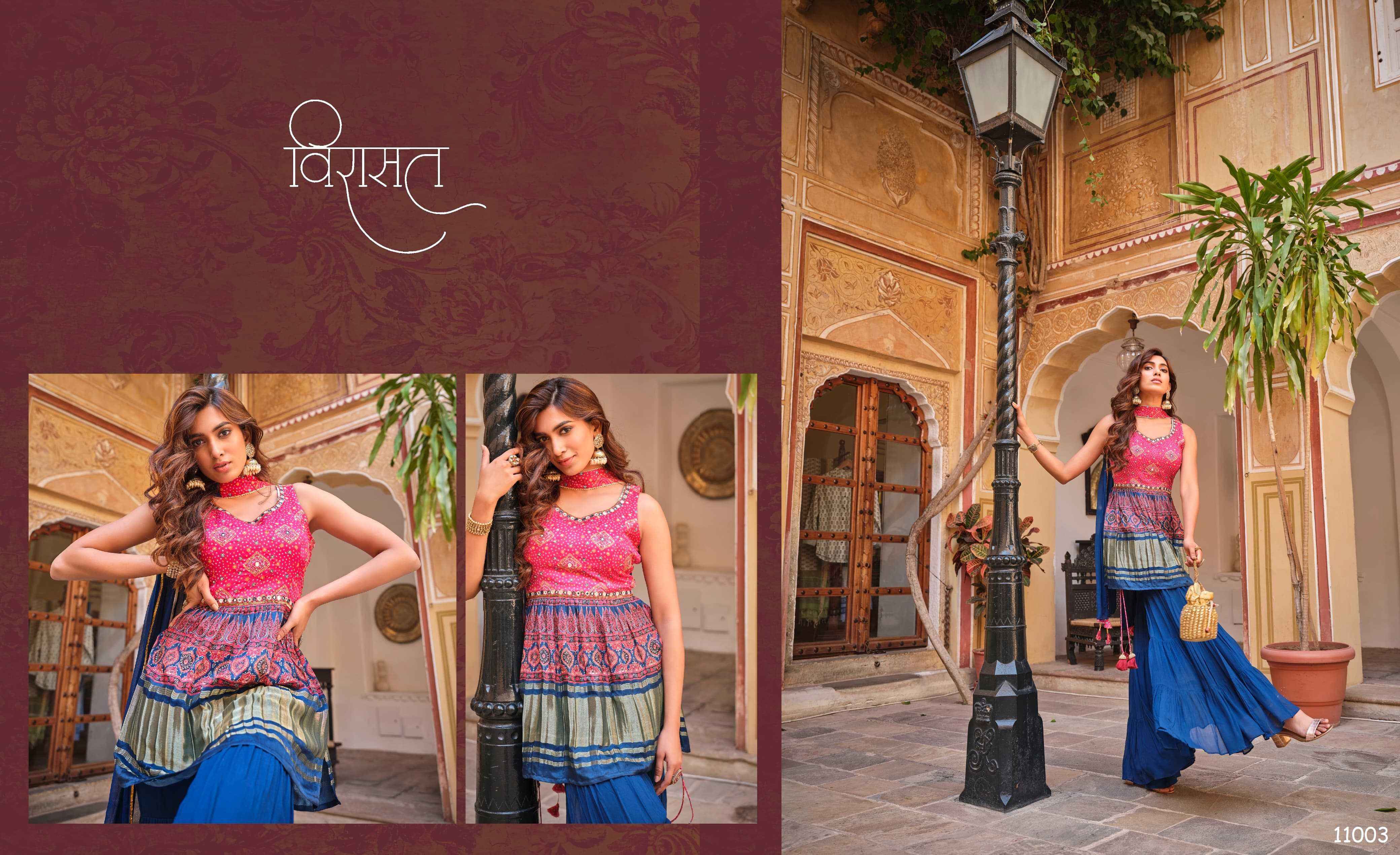 Virasat Noor Georgette Kurti Combo 4 pcs Catalogue