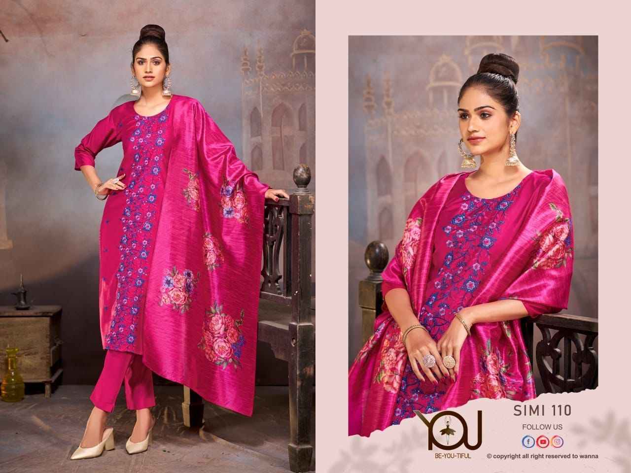 Wanna You Simi Heavy Chanderi Readymade Suit (4 Pc Catalog)