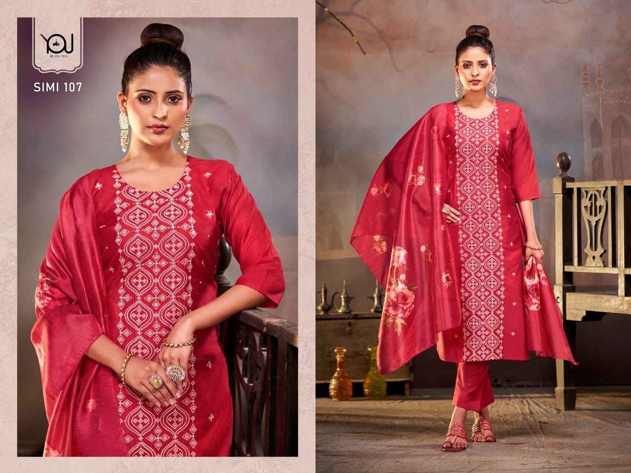 Wanna You Simi Heavy Chanderi Readymade Suit (4 Pc Catalog)