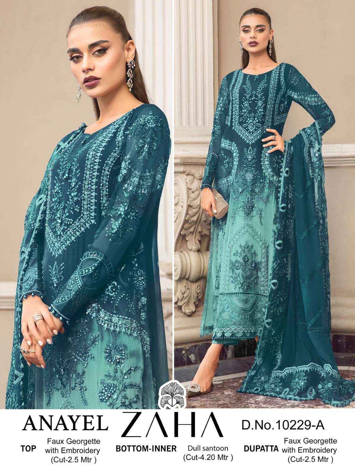Zaha Anayel Vol 1 Georgette Dress Material 4 pcs Catalogue