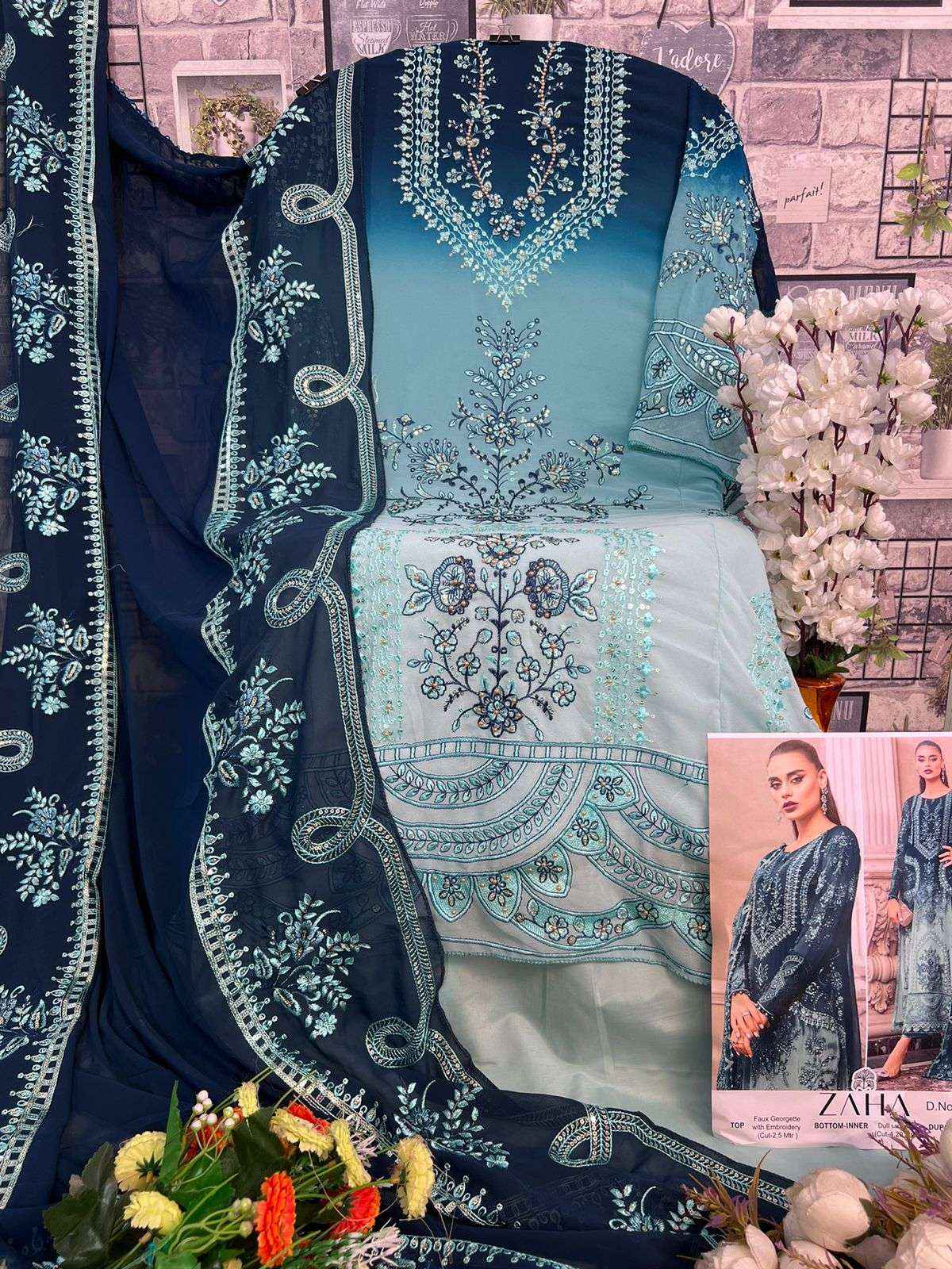 Zaha Anayel Vol 1 Georgette Dress Material 4 pcs Catalogue