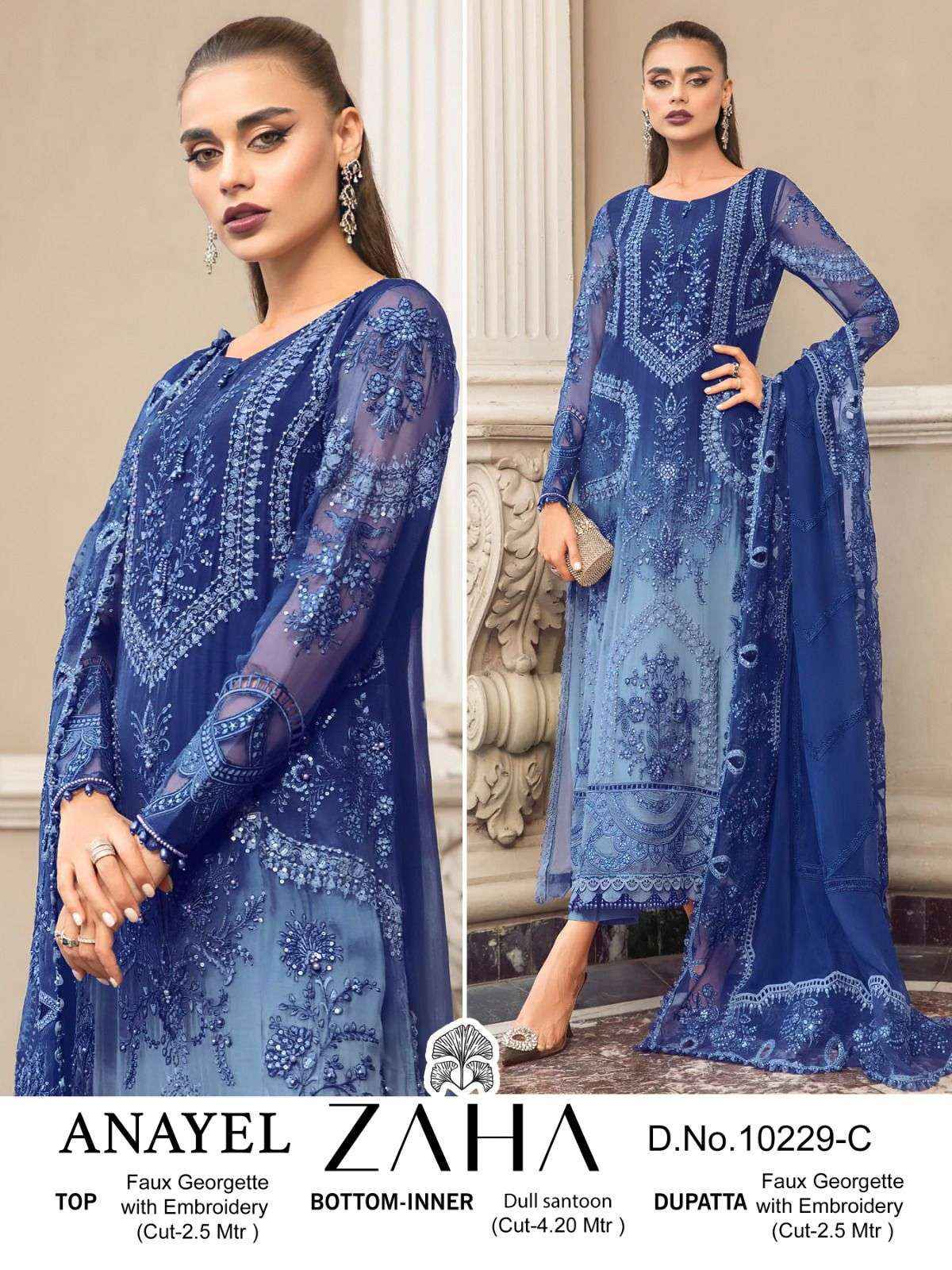 Zaha Anayel Vol 1 Georgette Dress Material 4 pcs Catalogue