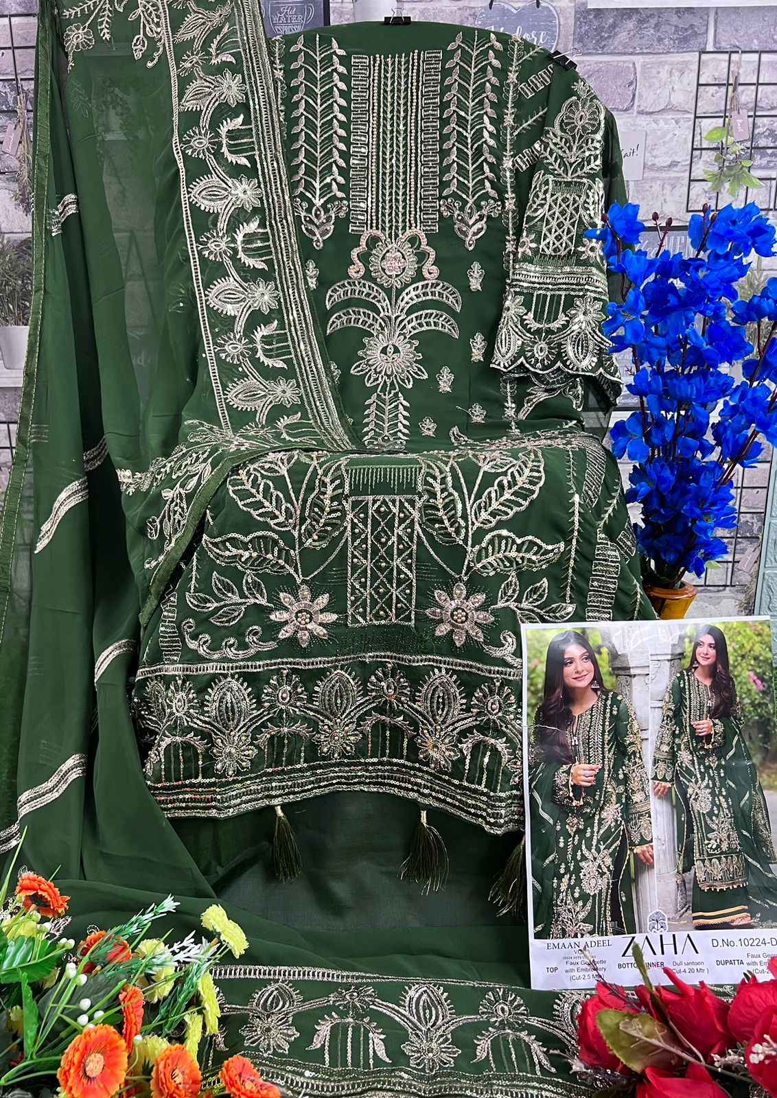Zaha Emaan Adeel Vol-5 Georgette Dress Material (4 Pc Catalog)