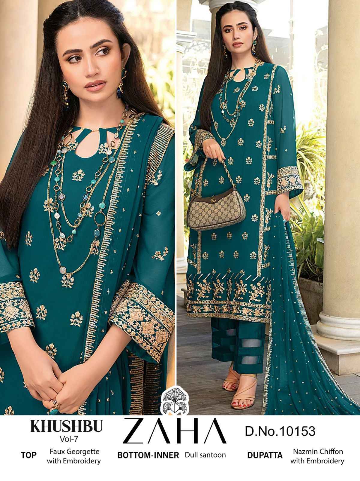 Zaha Khushbu Vol-7 Georgette Dress Material (3 Pc Catalog)