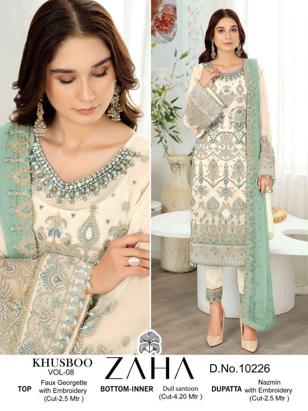 Zaha Khushbu Vol 8 Georgette Dress Material Online Wholesale Suits Supplier