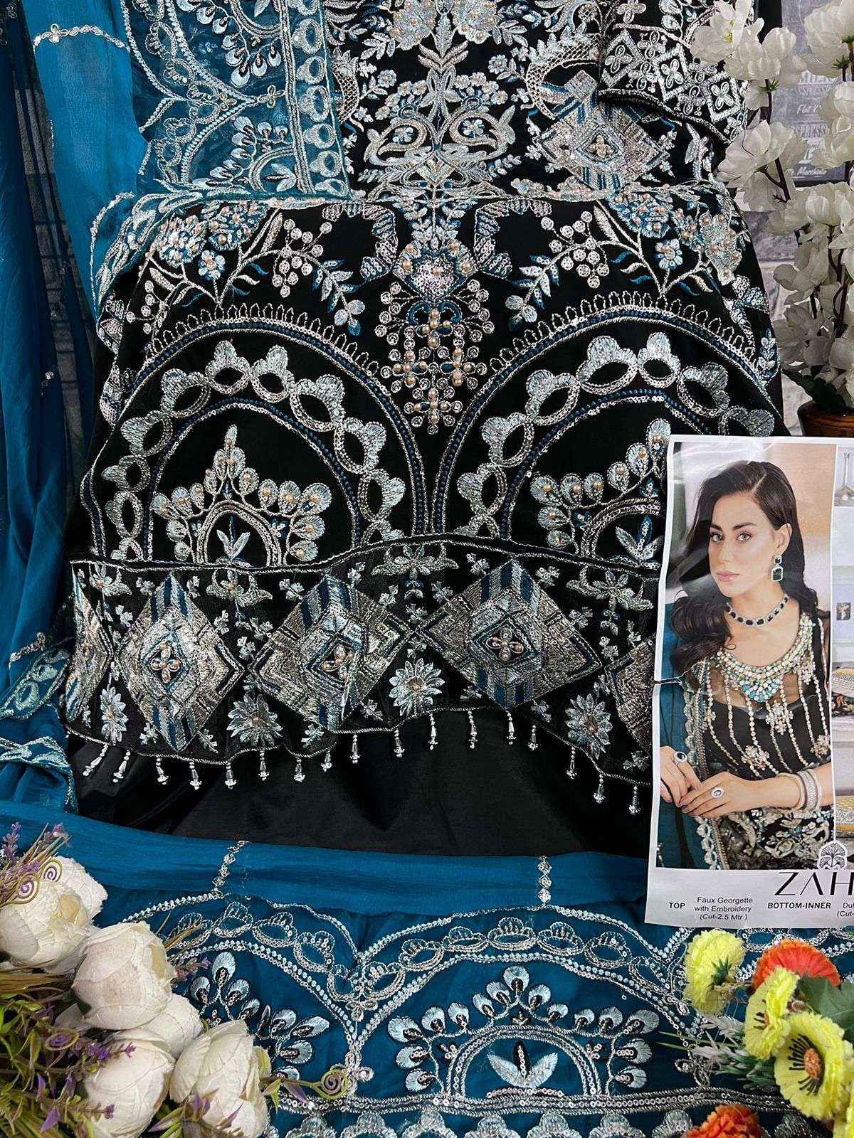 Zaha Khushbu Vol 8 Georgette Dress Material 3 pcs Catalogue