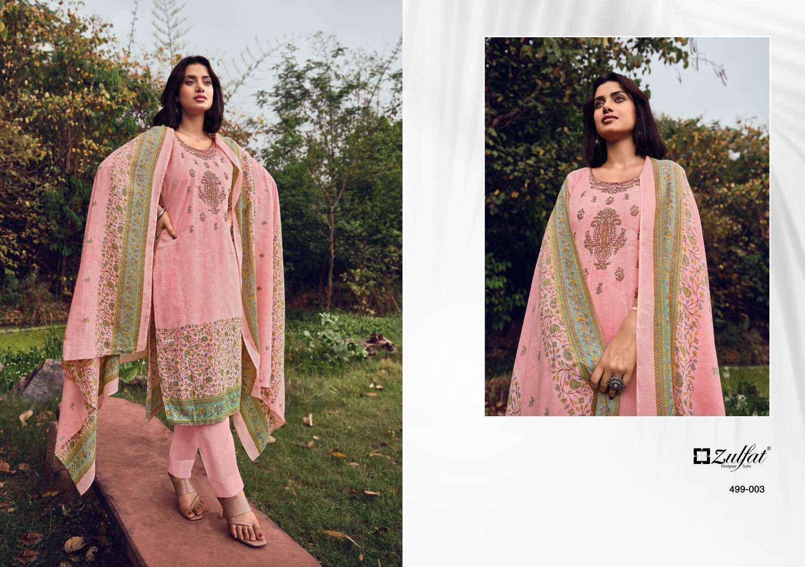 Zulfat Designer Chinaar Cotton Dress Material 10 pcs Catalogue