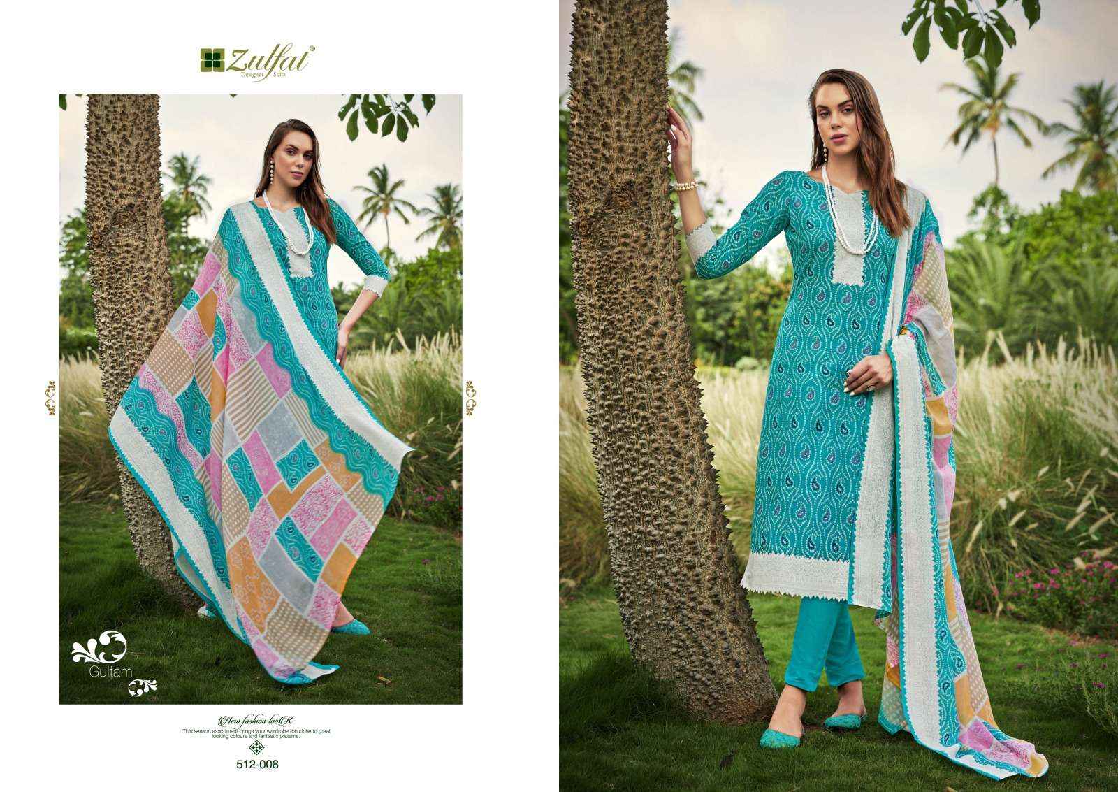 Zulfat Gulfam Cotton Dress Material 8 pcs Catalogue