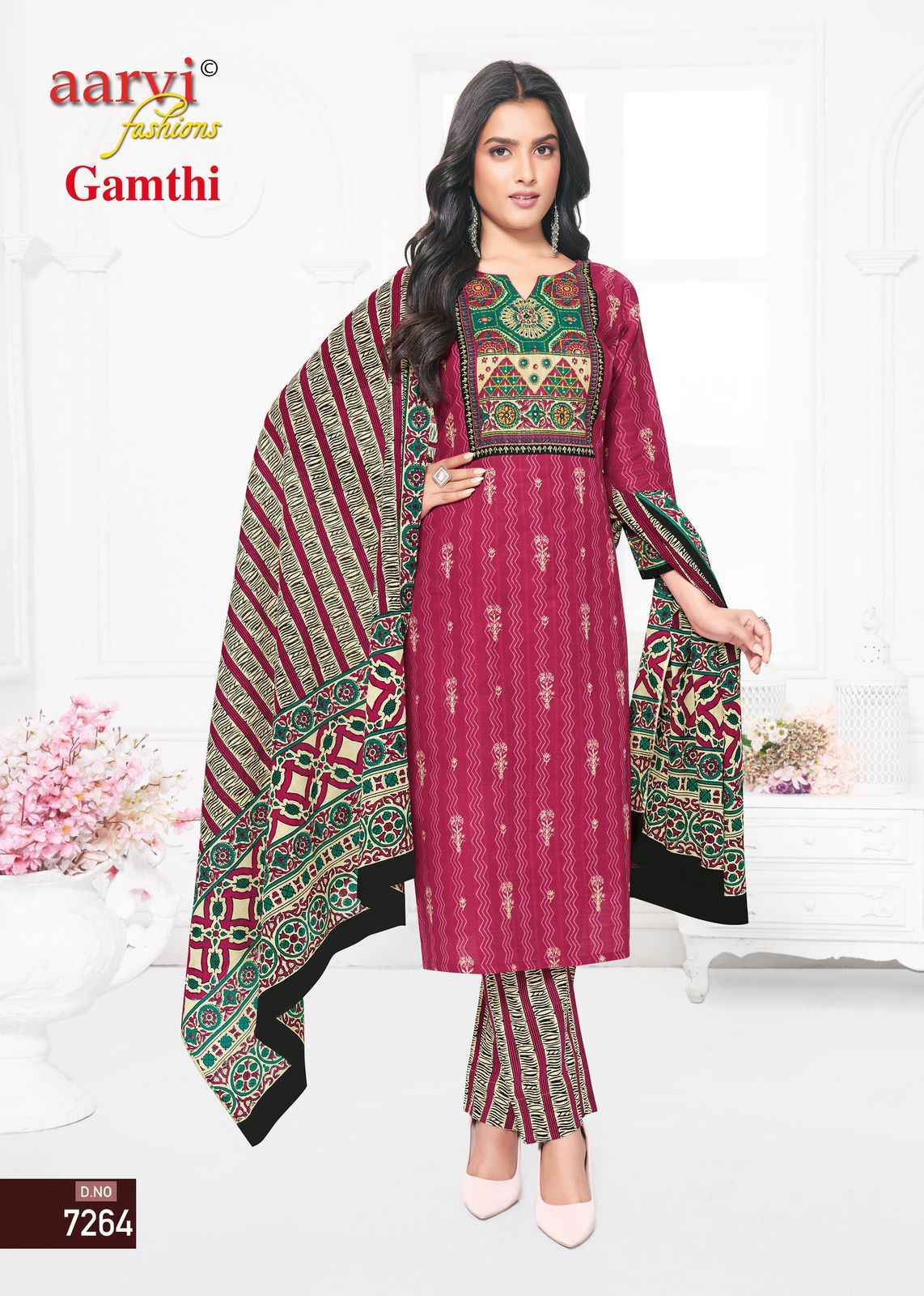 Aarvi Fashion Gamthi Vol-4 Cotton Radymade Suit (10 pcs Catalogue)