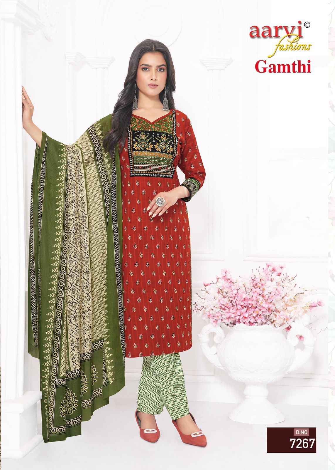 Aarvi Fashion Gamthi Vol-4 Cotton Radymade Suit (10 pcs Catalogue)