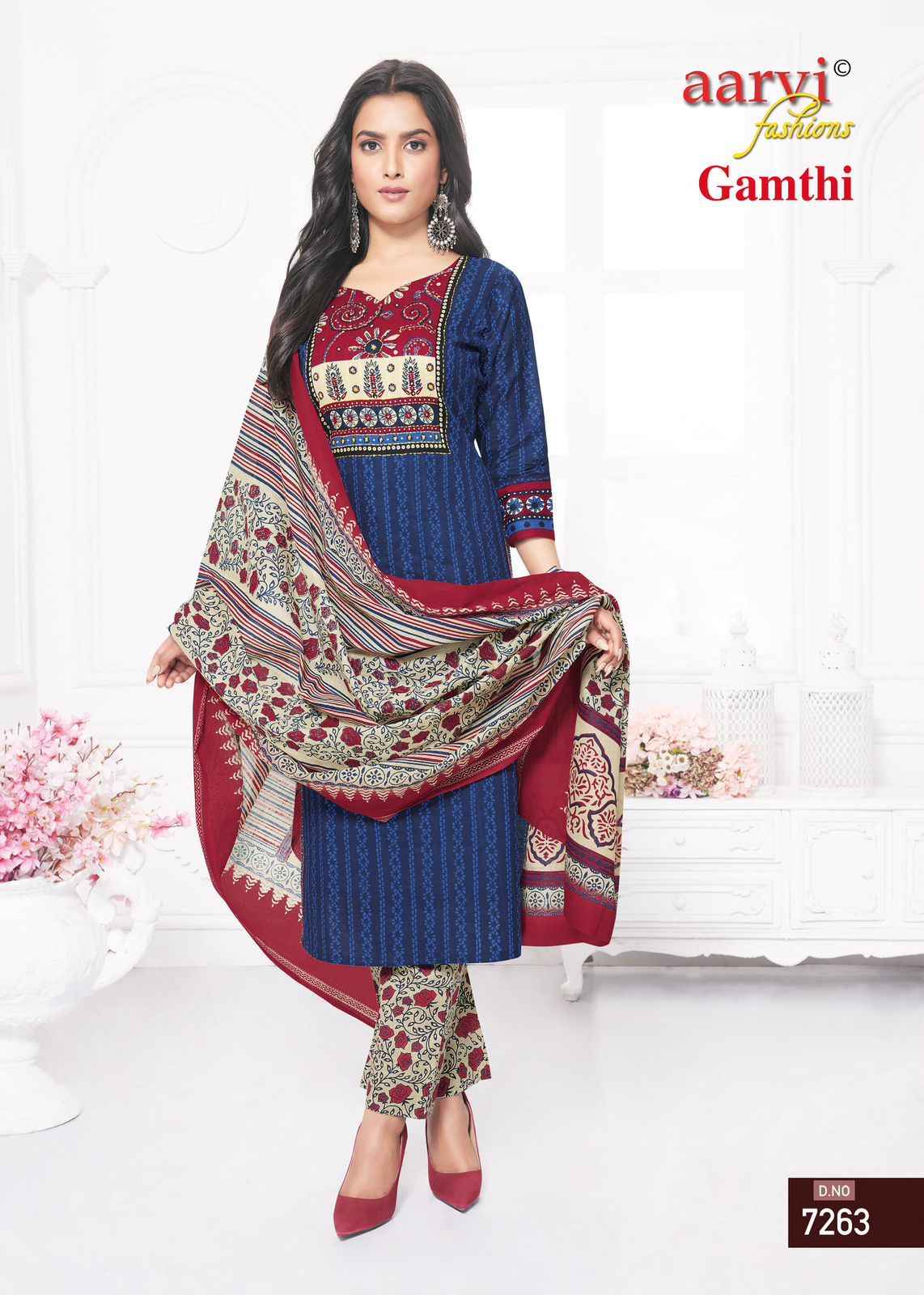 Aarvi Fashion Gamthi Vol-4 Cotton Radymade Suit (10 pcs Catalogue)