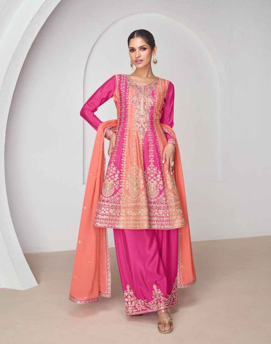 Aashirwad Creation Suhana Readymade Chinon Silk Dress 2 pcs Catalogue