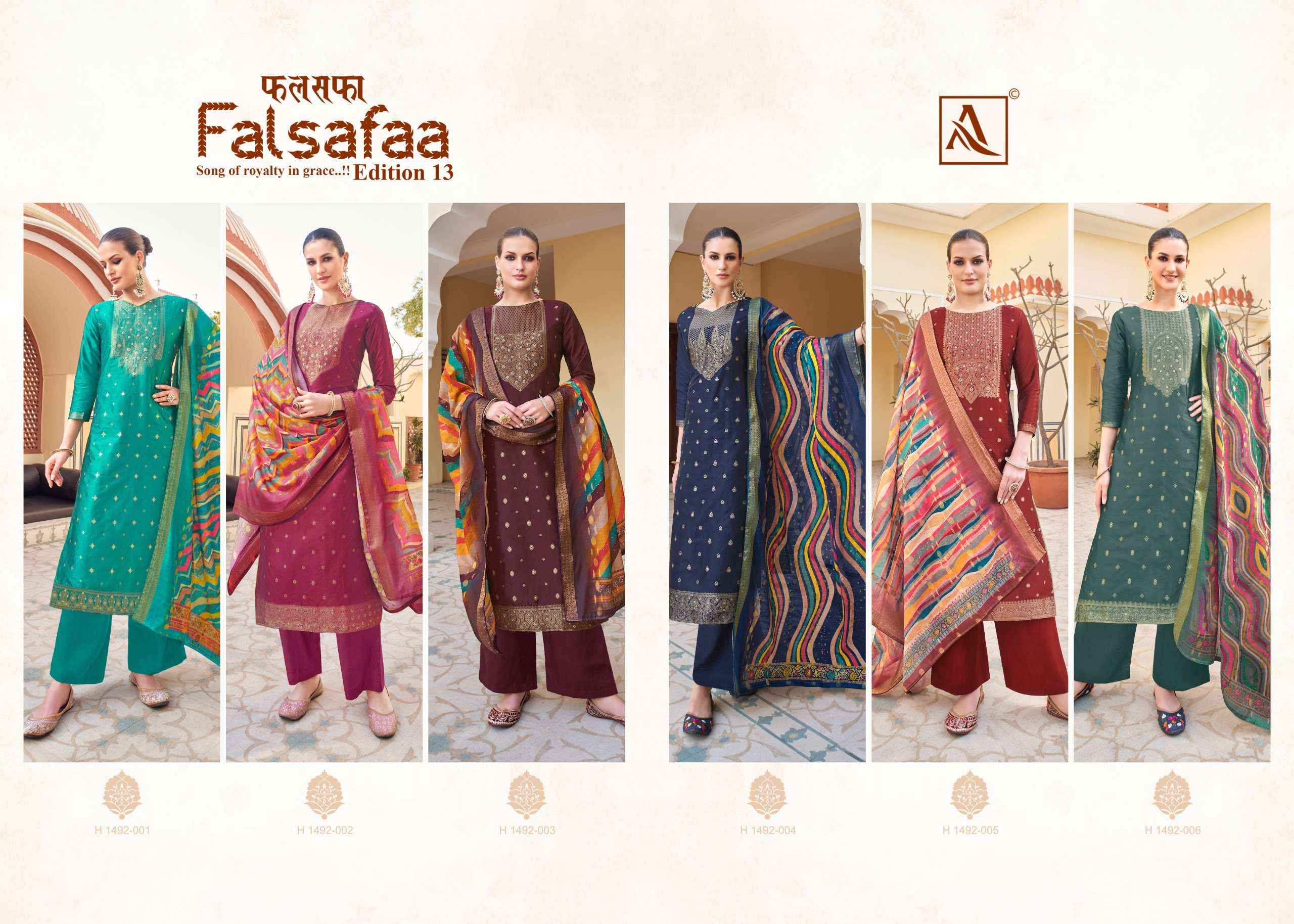 Alok Falsafaa Edition 13 Dola Jacquard Dress Material 6 pcs Catalogue