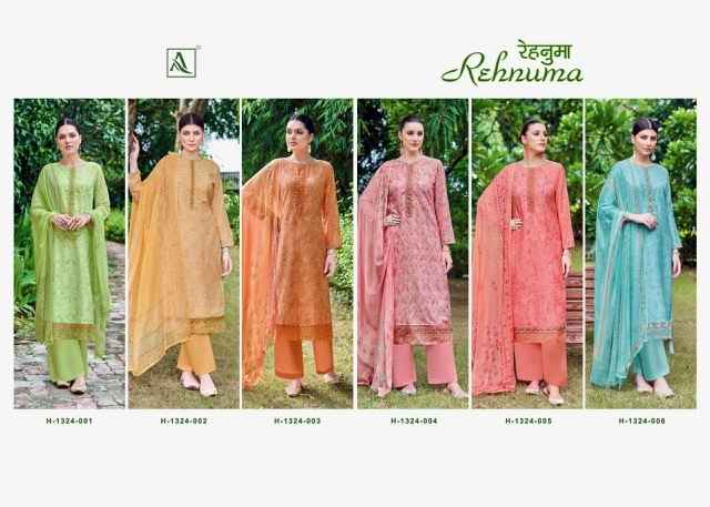 Alok Rehnuma Maslin Dress Material 6 pcs Catalogue