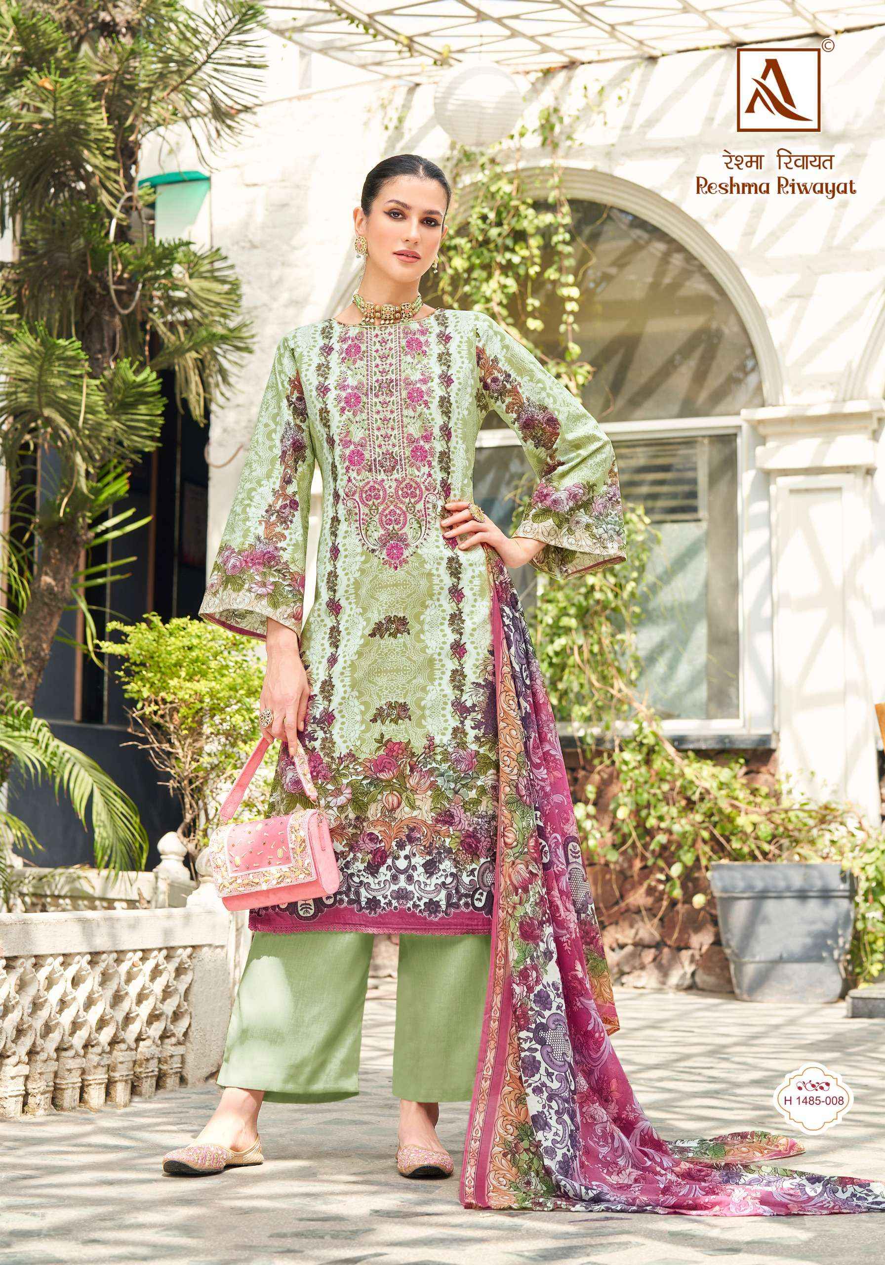 Alok Reshma Riwayat Cambric Cotton Dress Material 8 pcs Catalogue
