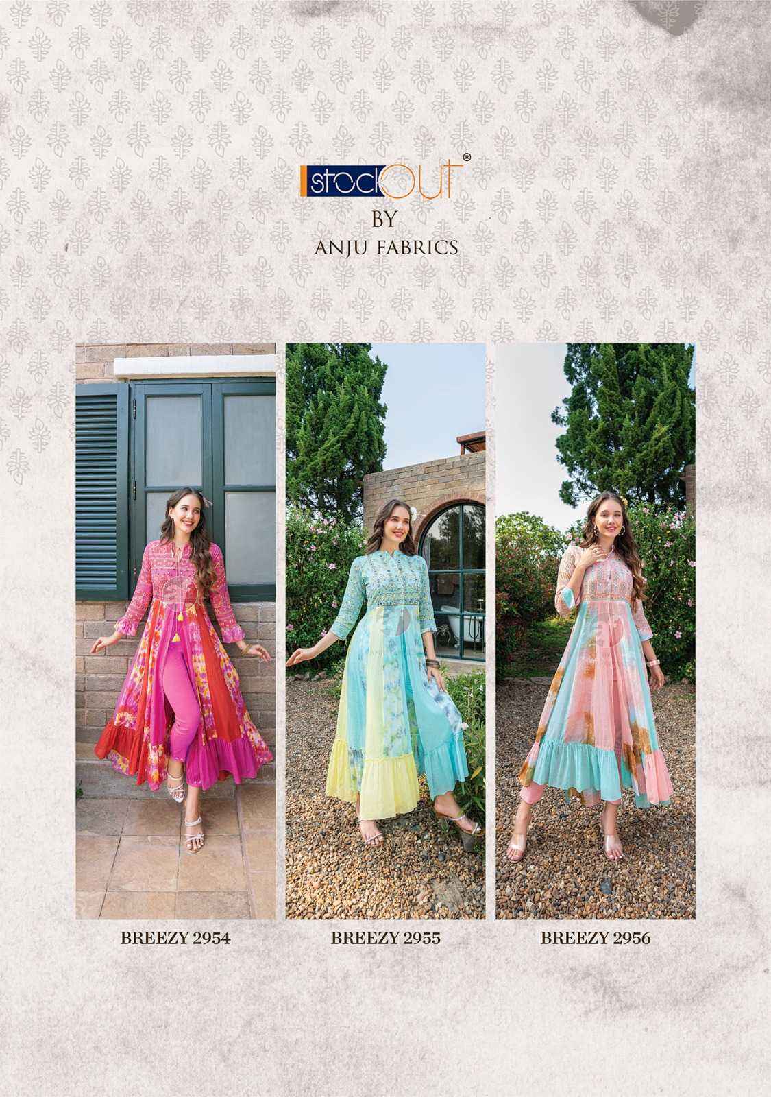 Anju Fabrics Breezy Vol 2 Cotton Kurti With Bottom 6 pcs Catalogue