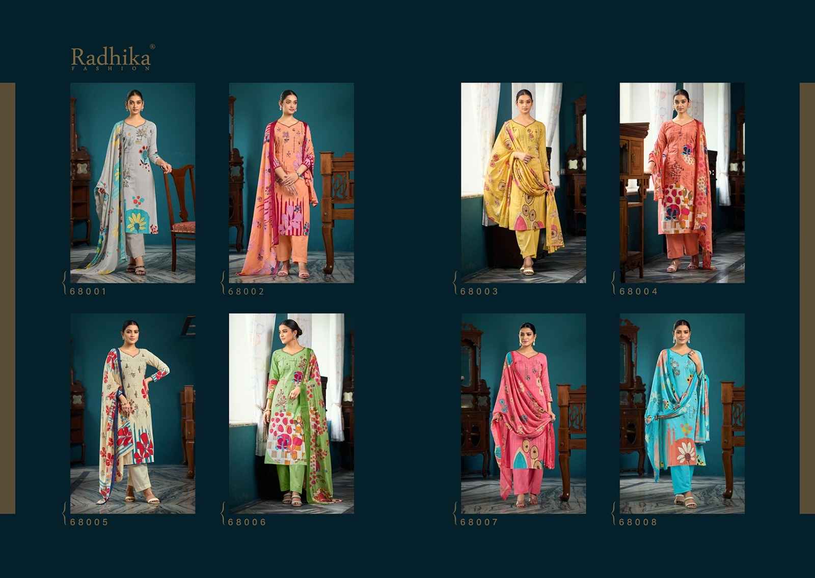 Azara Meera Cotton Dress Material 8 pcs Catalogue