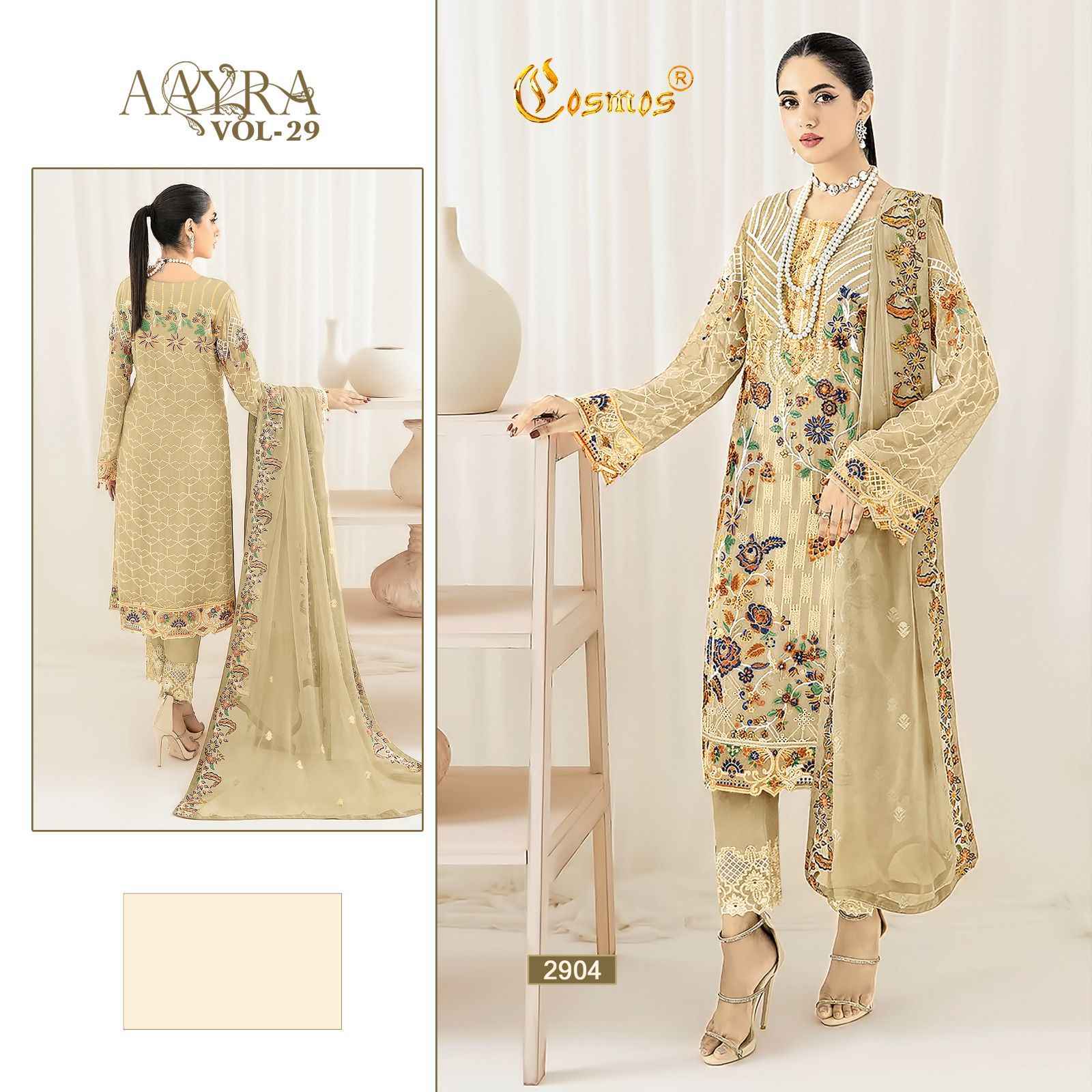 Cosmos Aarya Vol-29 Fox Georgette Dress Material (5 Pc Catalog)