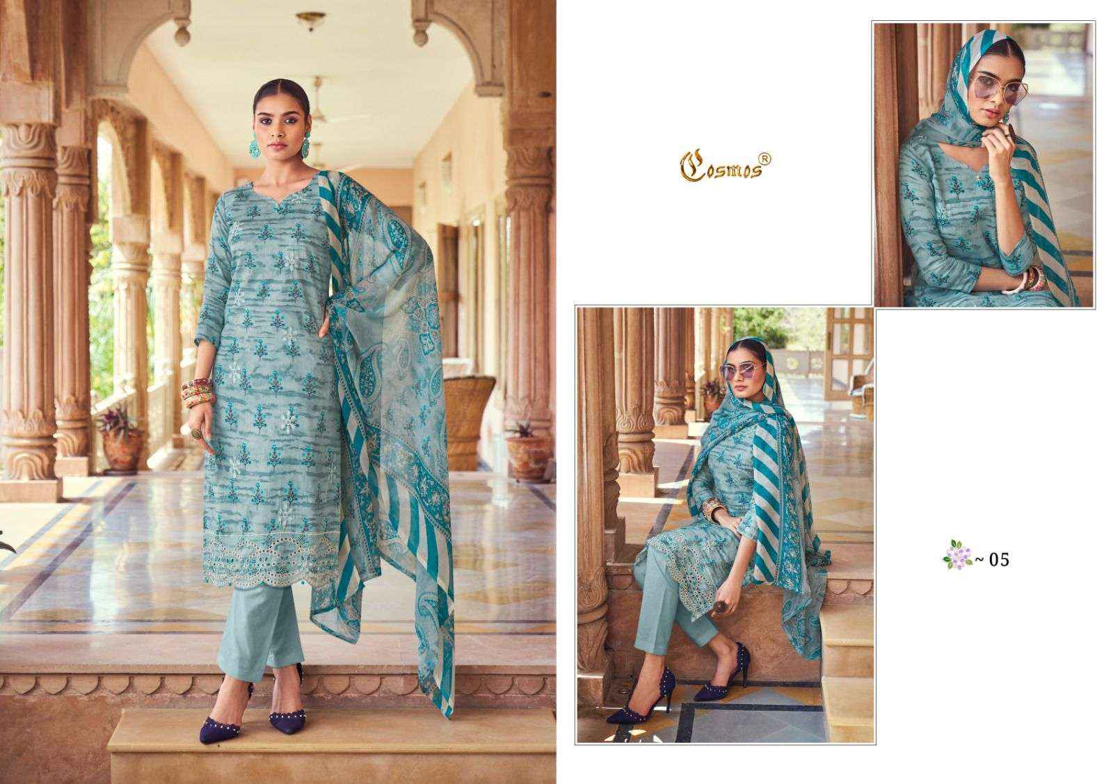 Cosmos Noor Printkari Vol 1 Cotton Dress Material 10 pcs Catalogue