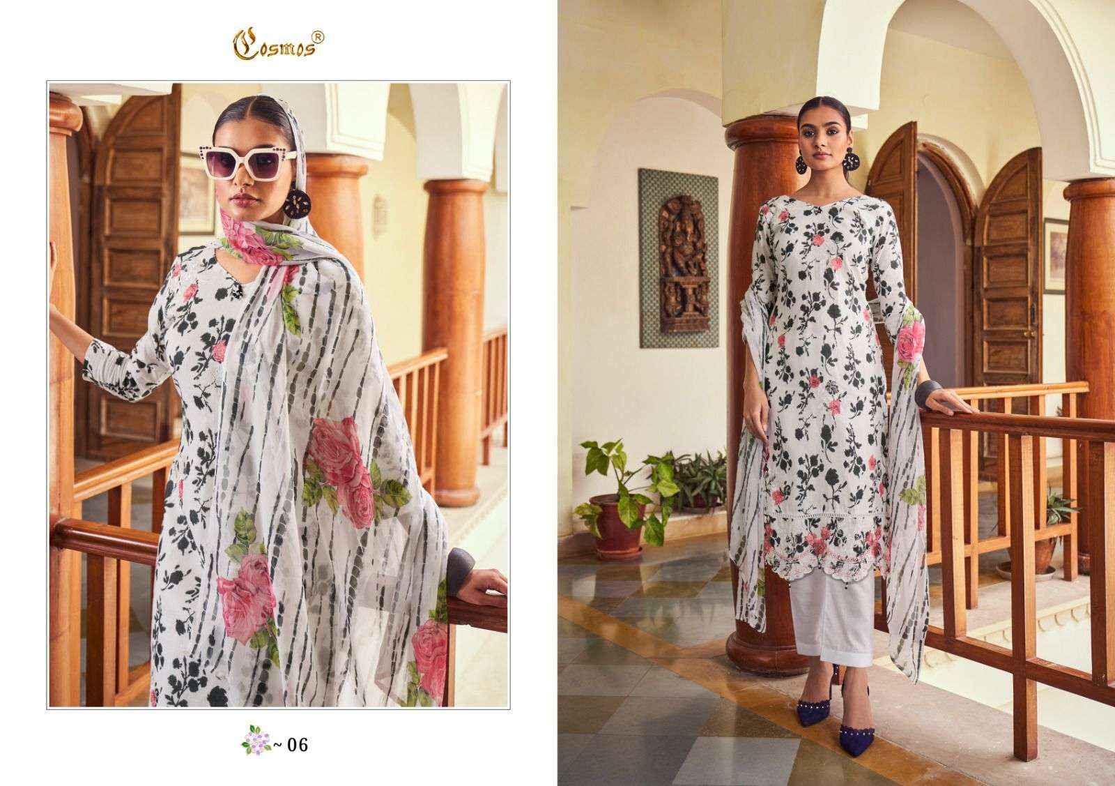 Cosmos Noor Printkari Vol 1 Cotton Dress Material 10 pcs Catalogue