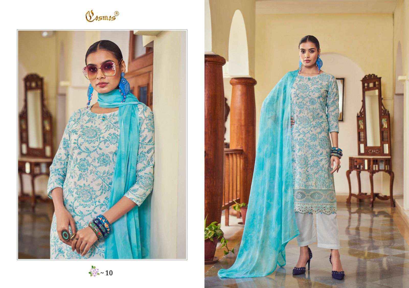 Cosmos Noor Printkari Vol 1 Cotton Dress Material 10 pcs Catalogue