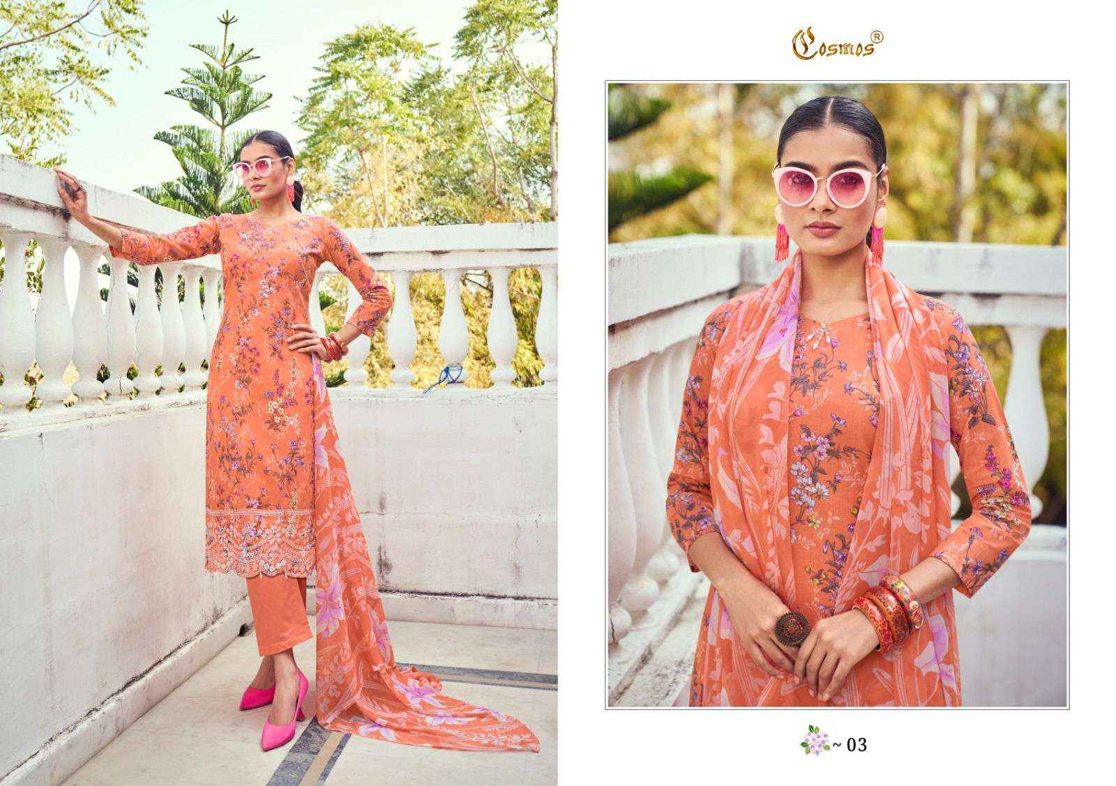 Cosmos Noor Printkari Vol 1 Cotton Dress Material 10 pcs Catalogue