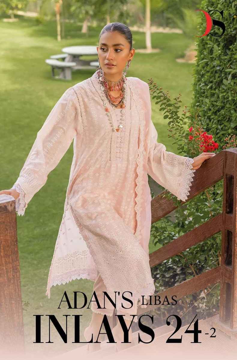 Deepsy Adan Libas Inlays Vol-24-2 Pure Cotton Dress Material (5 Pc Catalog)