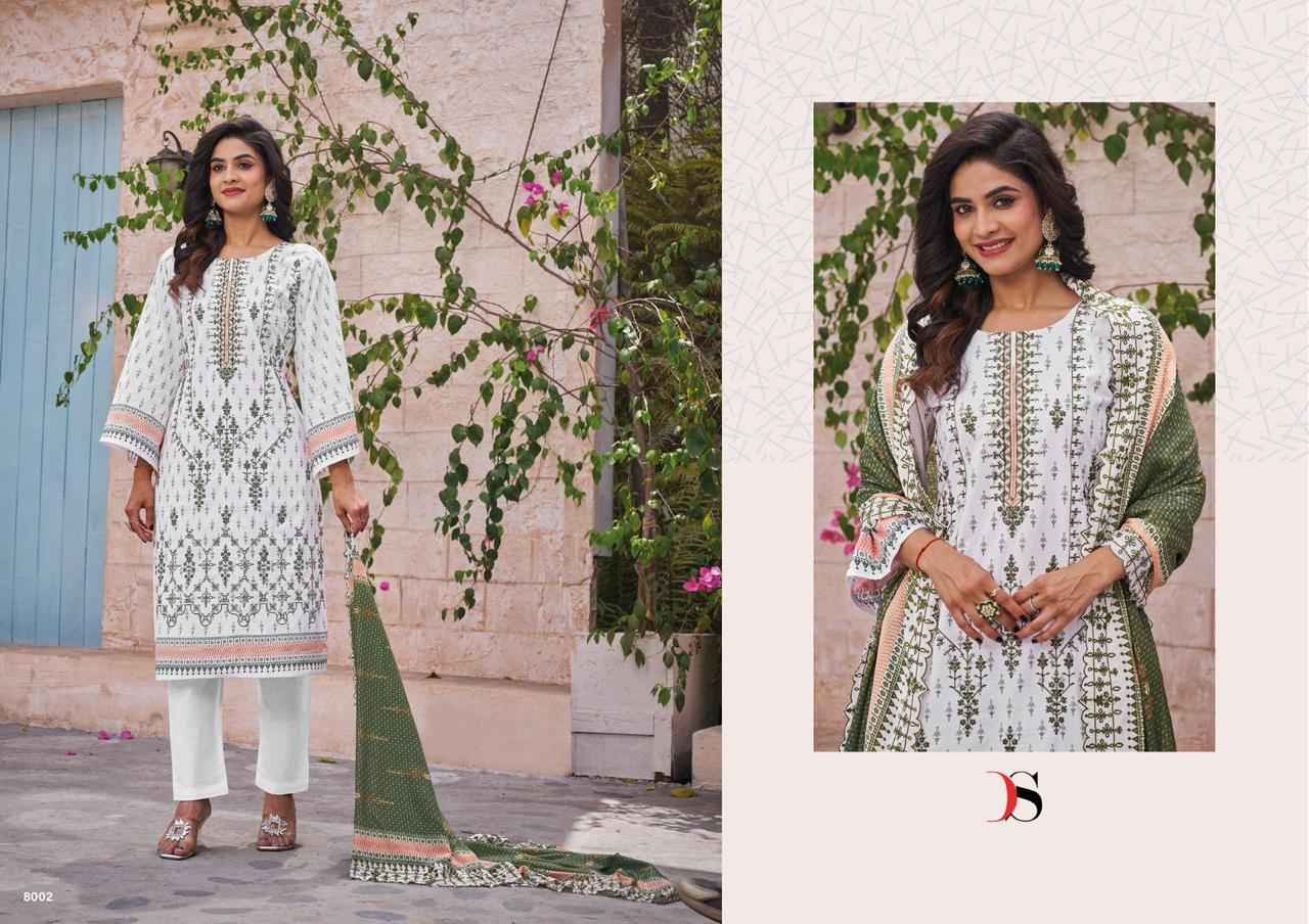 Deepsy Bin Saeed Vol-8 Pure Cotton Dress Material (6 Pc Catalog)