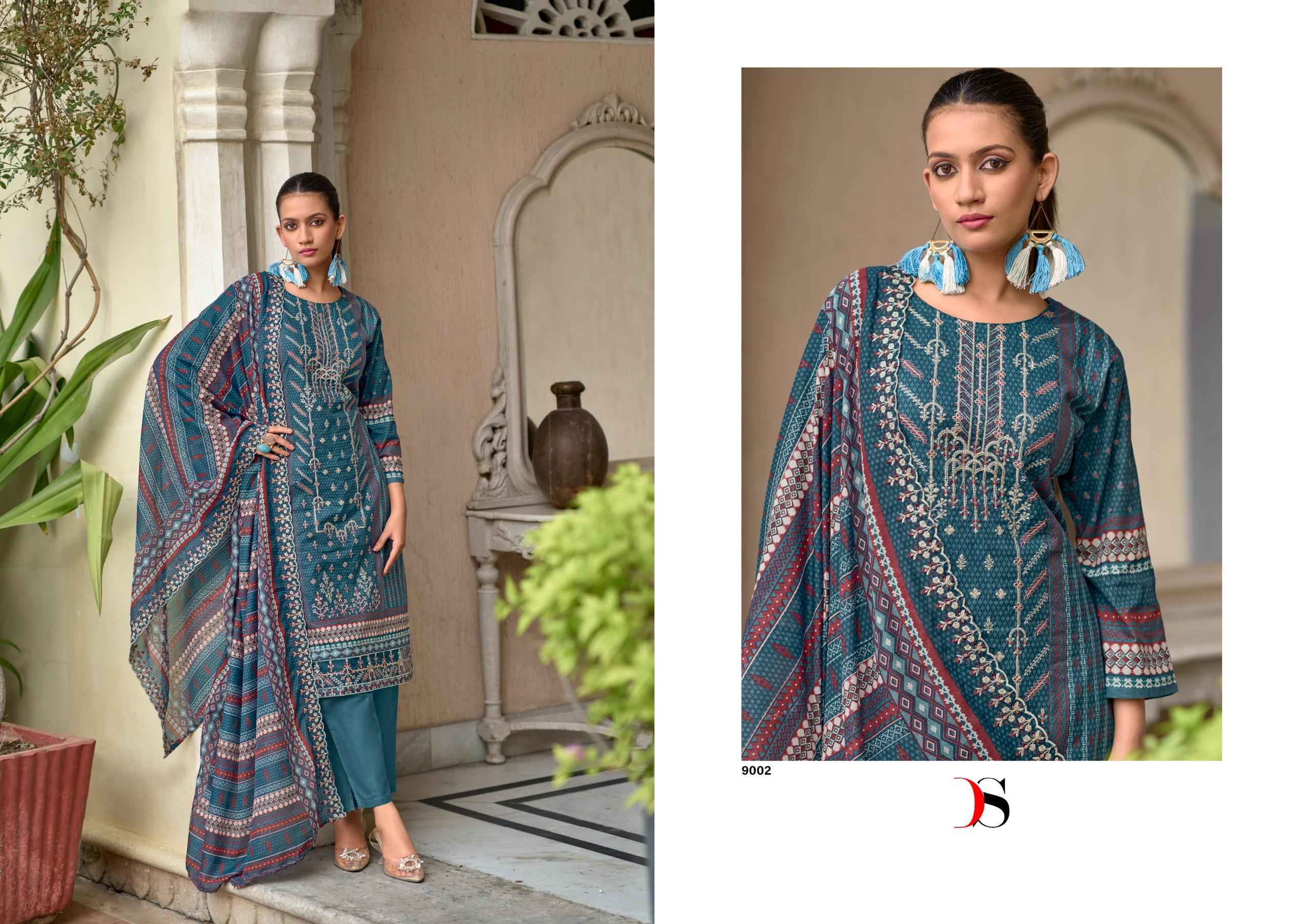 Deepsy Bin Saeed Vol-9 Pure Cotton Dress Material (6 Pc Catalog)
