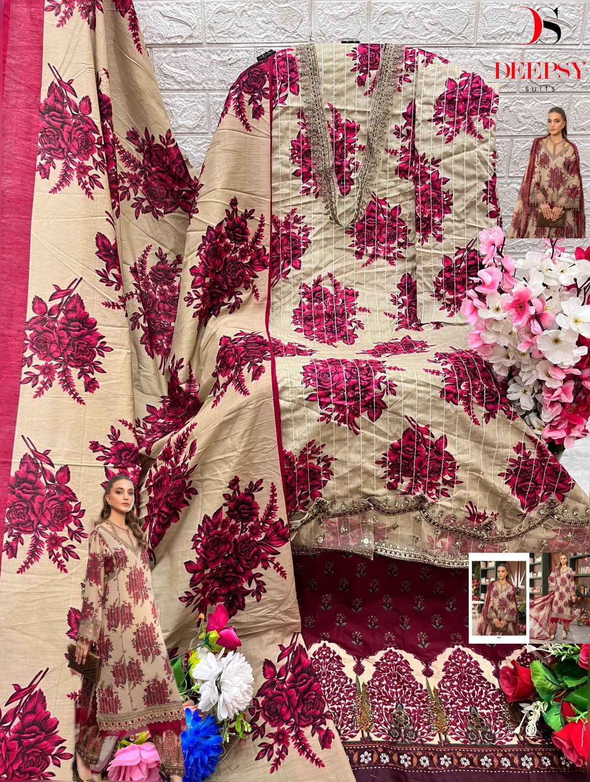 Deepsy Maria B M Prints Vol-24 Cotton Dress Material (2 pcs Catalogue)
