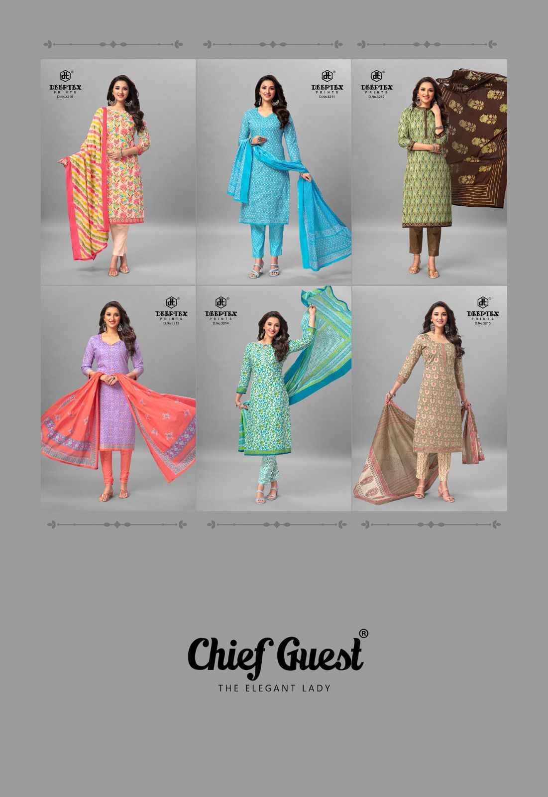 Deeptex Chief Guest Vol-32 Cotton Dress Material (15 pcs Catalogue)
