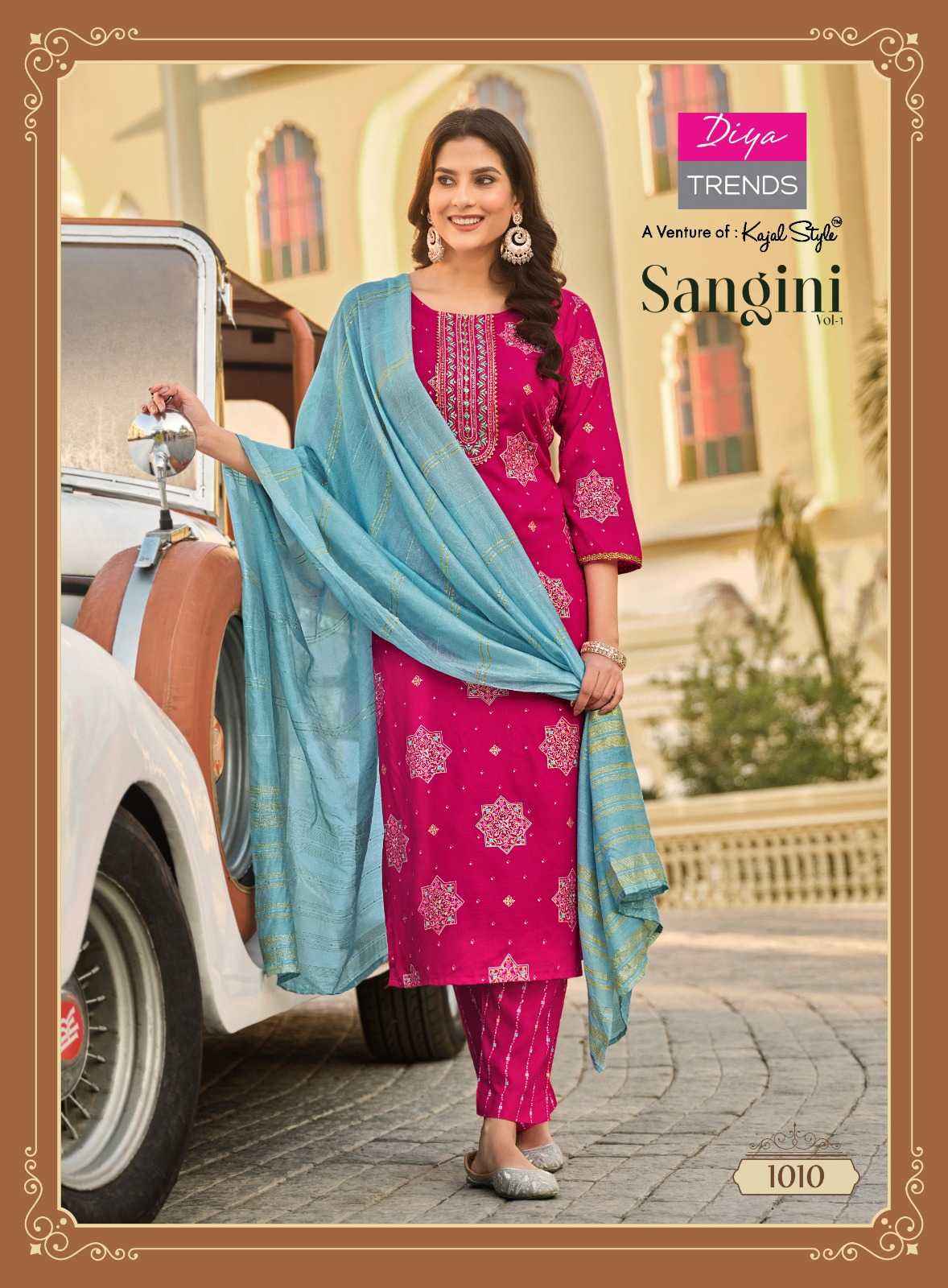 Diya Trends Sangini Vol 1 Reyon Kurti Combo 10 pcs Catalogue