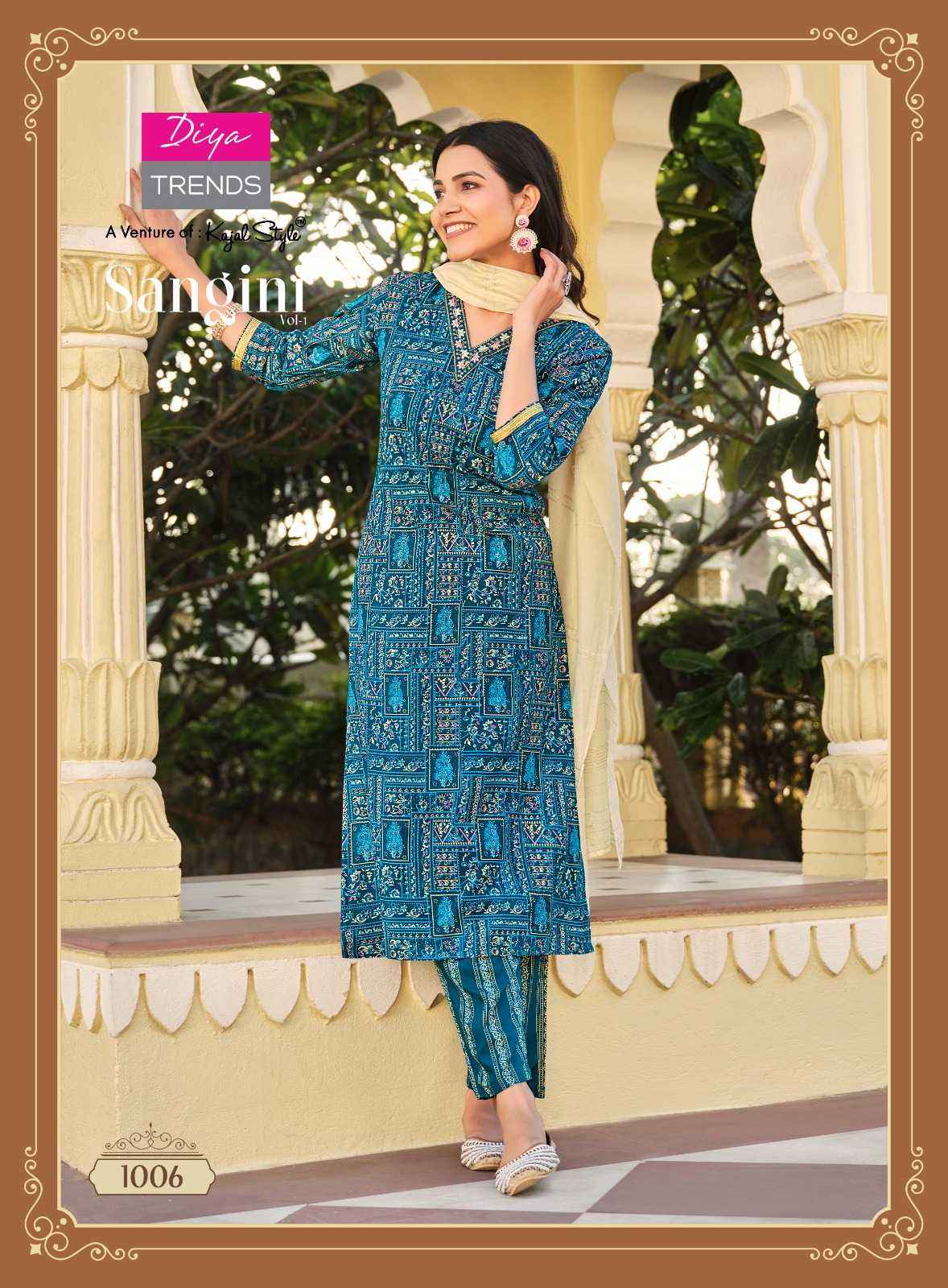 Diya Trends Sangini Vol 1 Reyon Kurti Combo 10 pcs Catalogue