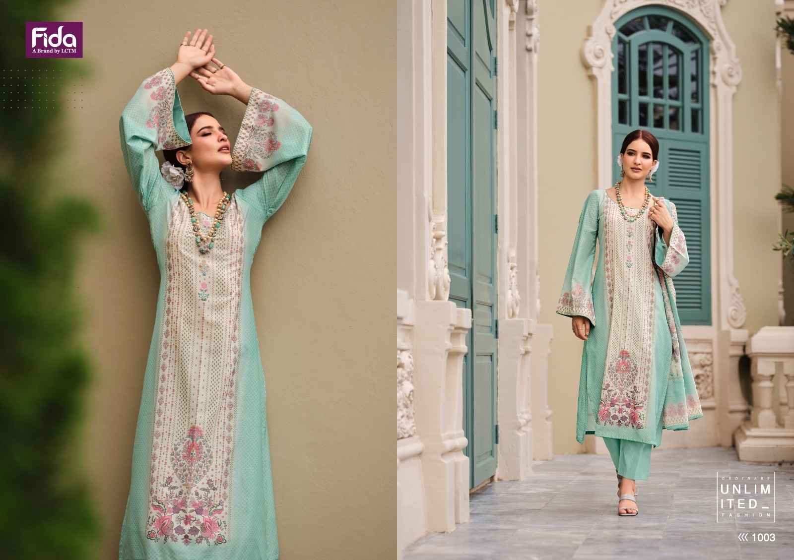 Fida Fiza Karachi Cotton Dress Material 6 pcs Catalogue