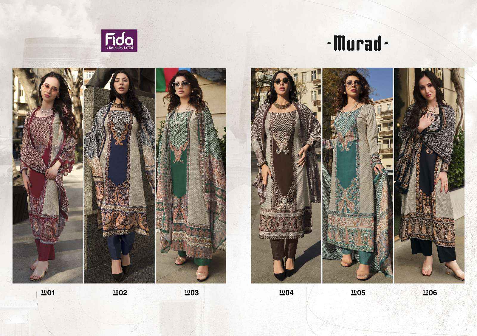 Fida Murad Cotton Dress Material 6 pcs Catalogue