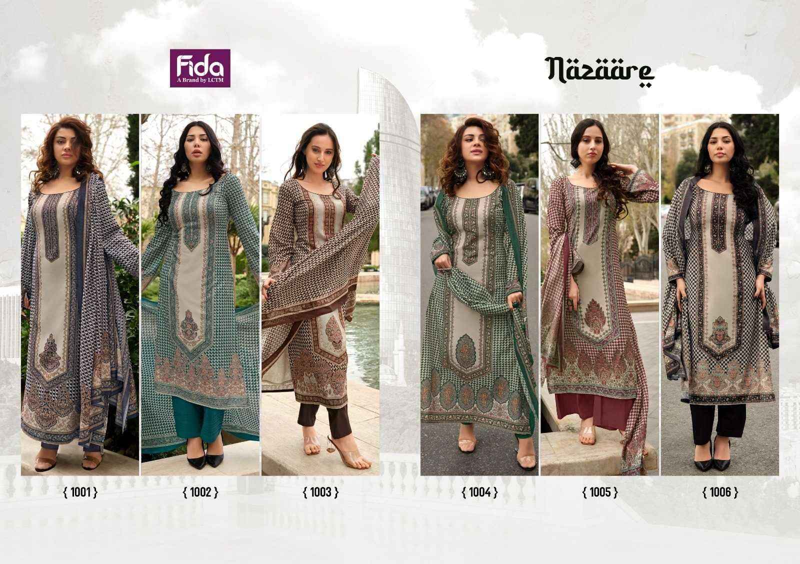 Fida Nazaare Cotton Dress Matrerial 6 pcs Catalogue