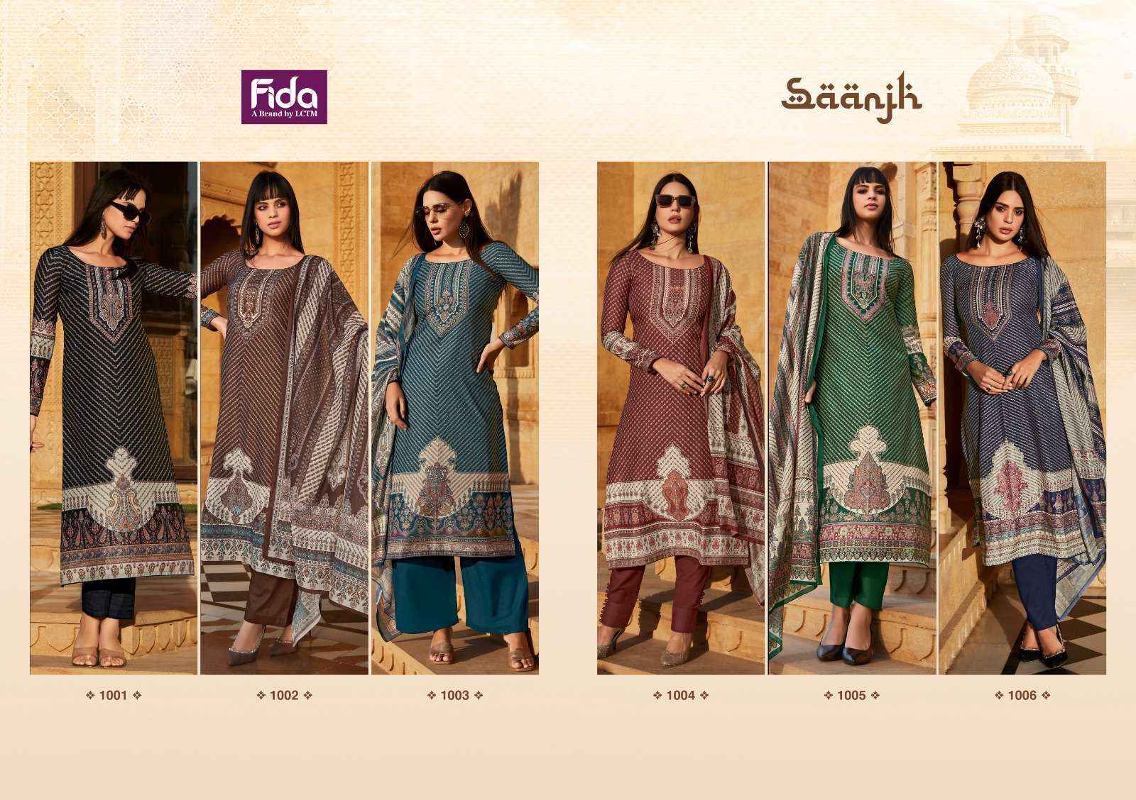 Fida Saanjh Cotton Dress Material 6 pcs Catalogue