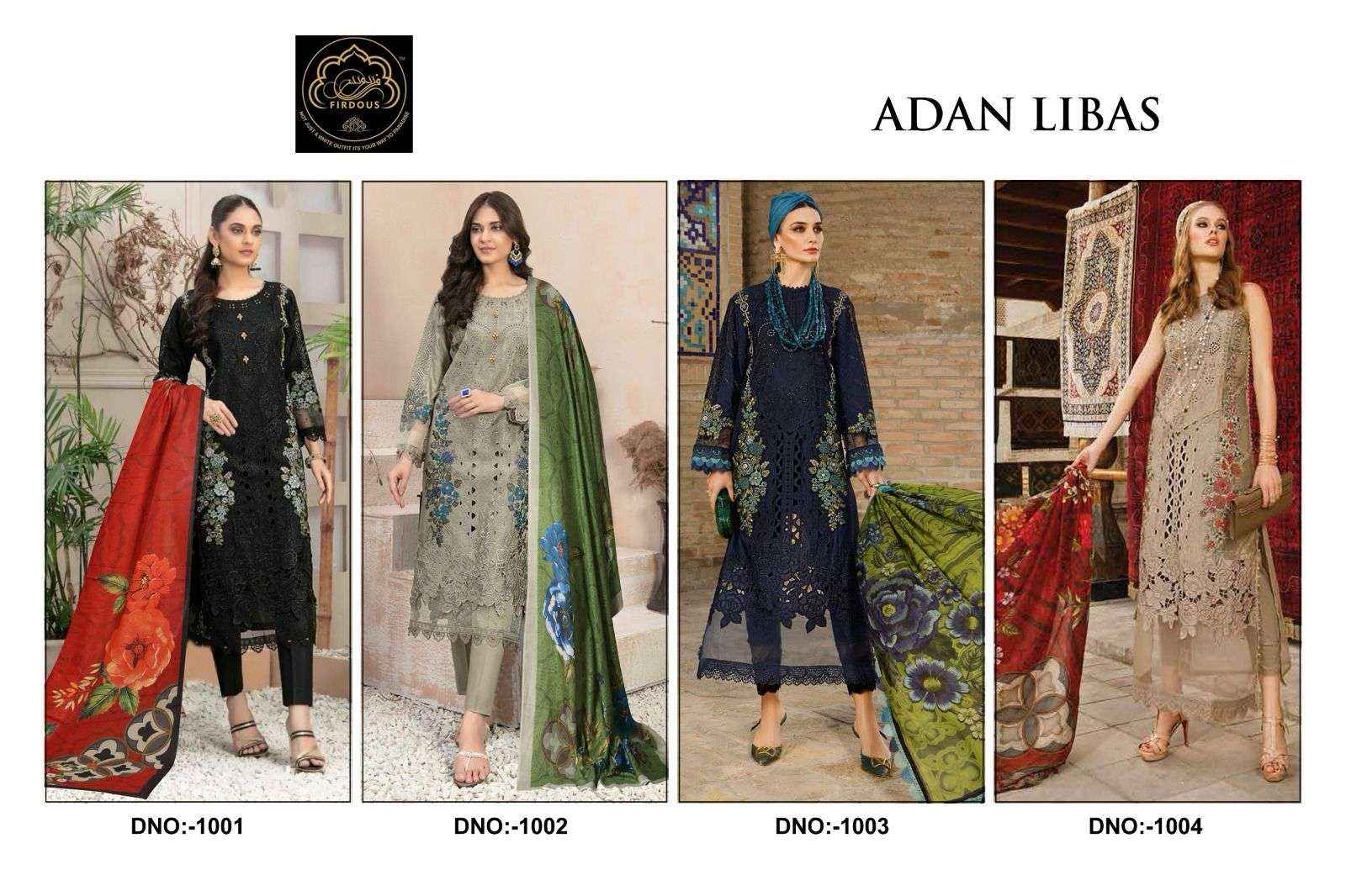 Firdous Adan Libas Cotton Dress Material 4 pcs Catalogue