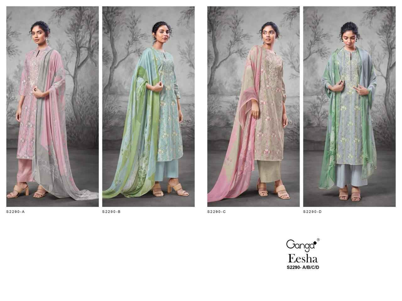 Ganga Eesha Premium Cotton Printed Dress Material (4 Pc Catalog)