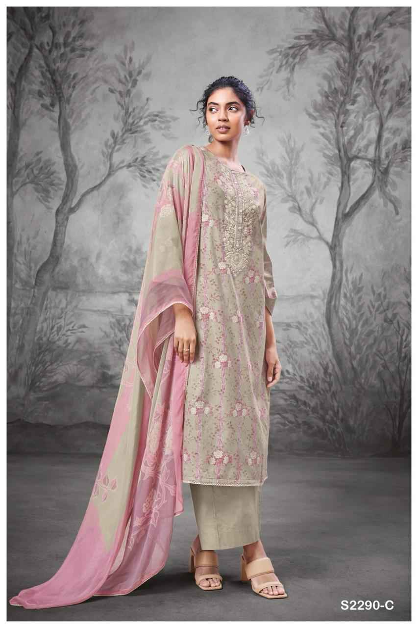 Ganga Eesha Premium Cotton Printed Dress Material (4 Pc Catalog)