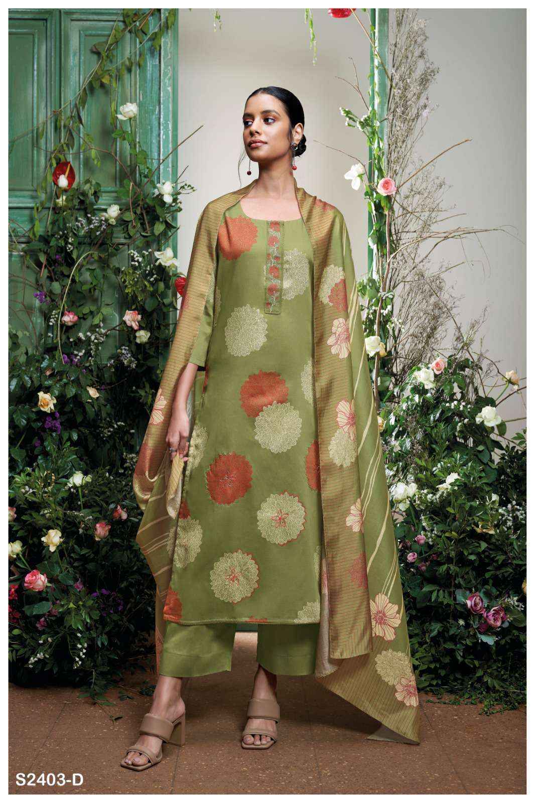 Ganga Tahlea Premium Cotton Silk  Dress Material (4 Pc Catalog) 
