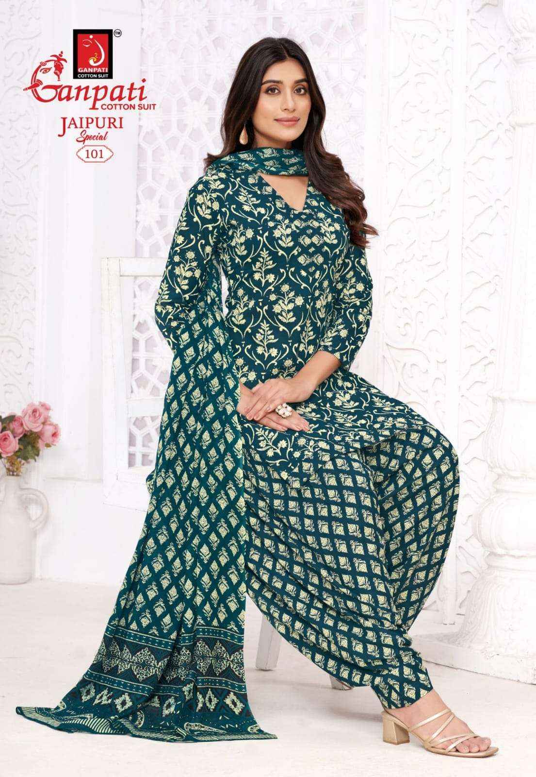 Ganpati Jaipuri Patiyala Special Vol 10 Coton Dress Material 15 pcs Catalogue