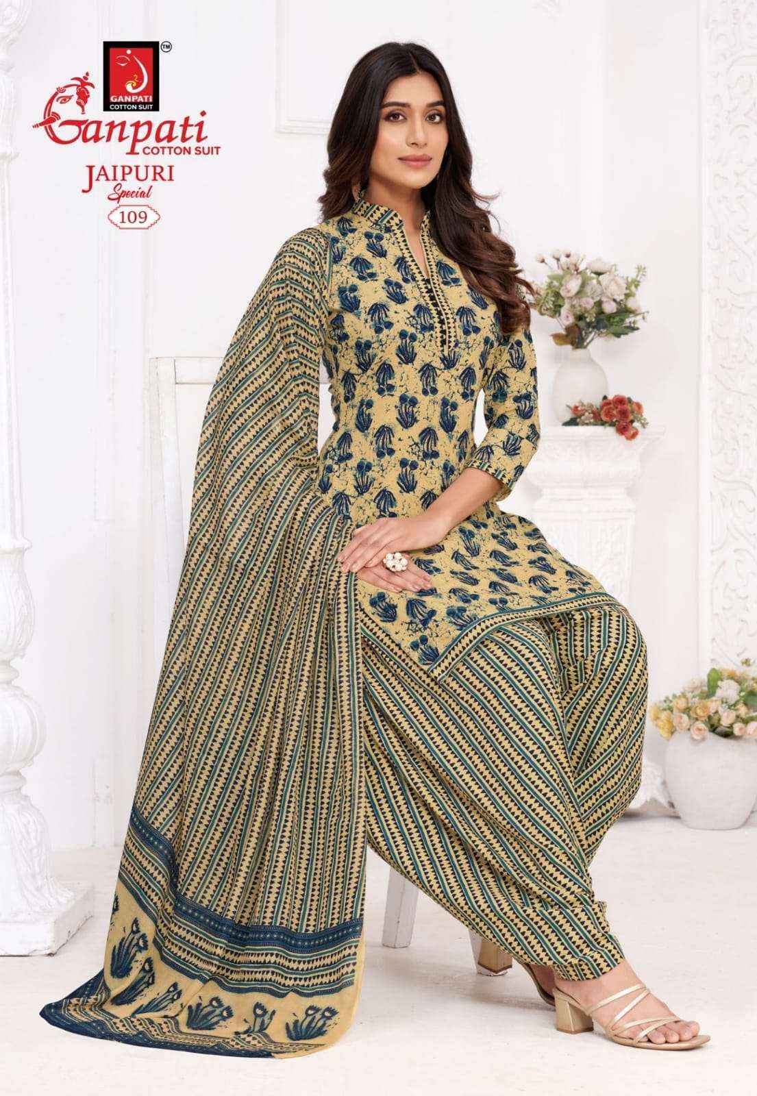 Ganpati Jaipuri Patiyala Special Vol 10 Coton Dress Material 15 pcs Catalogue