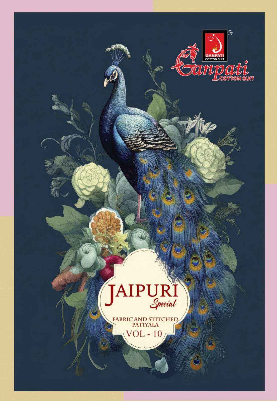 Ganpati Jaipuri Patiyala Special Vol 10 Coton Dress Material 15 pcs Catalogue