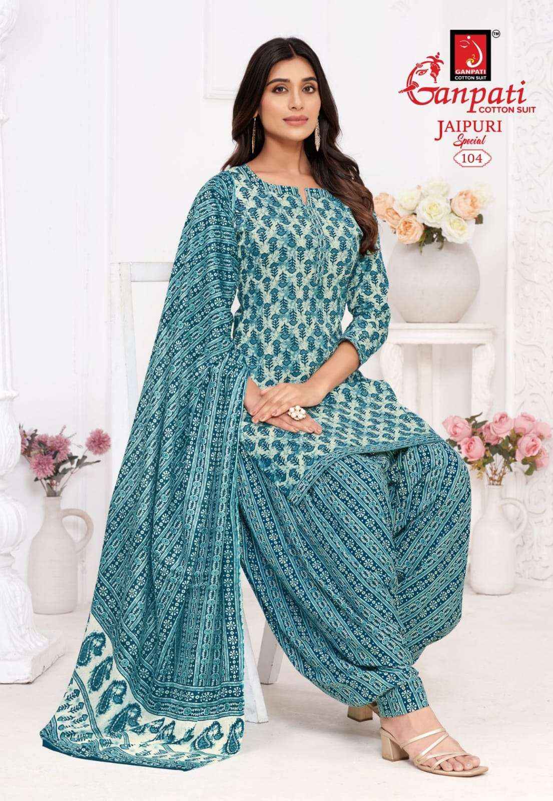 Ganpati Jaipuri Patiyala Special Vol 10 Coton Dress Material 15 pcs Catalogue