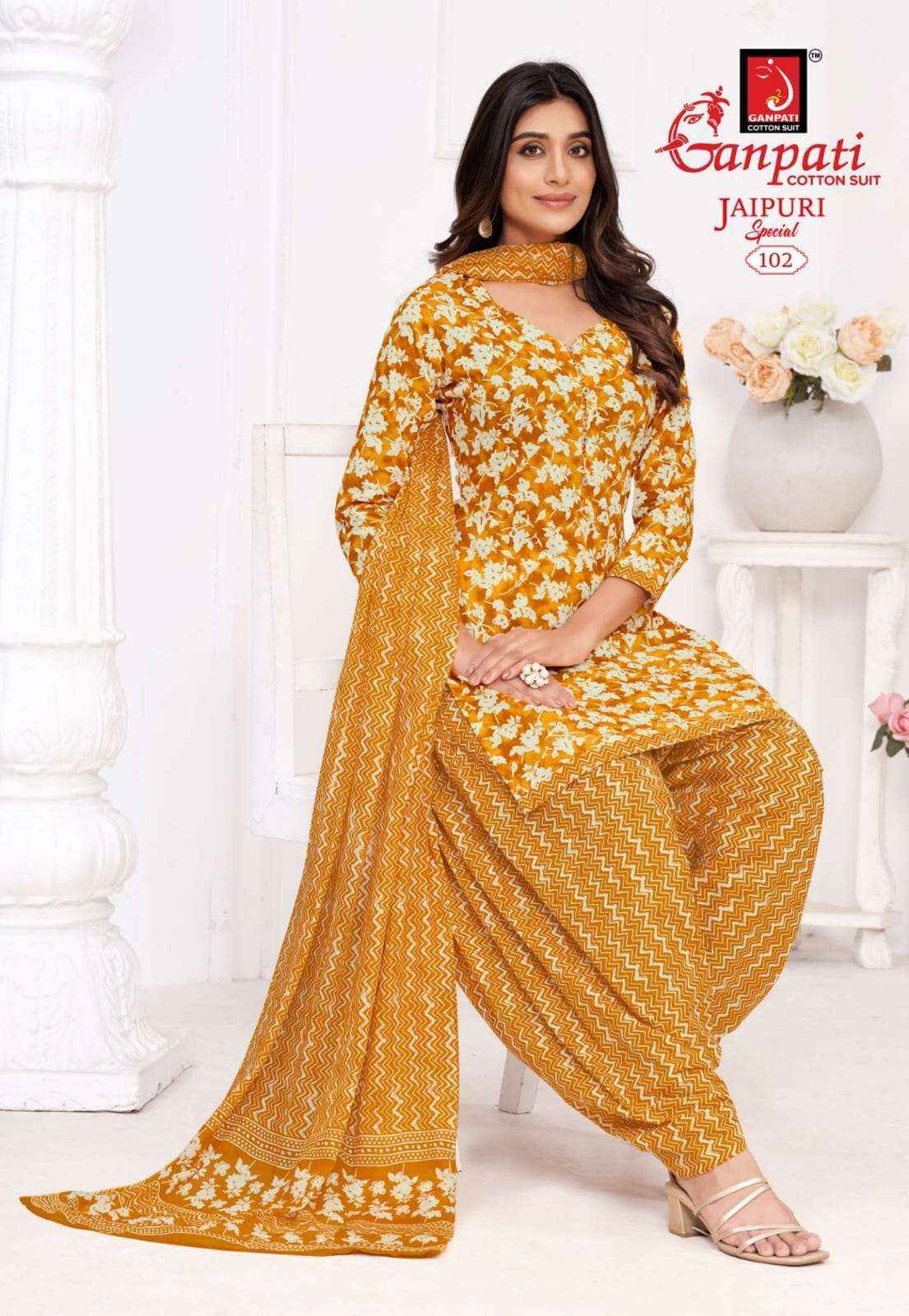 Ganpati Jaipuri Patiyala Special Vol 10 Coton Dress Material 15 pcs Catalogue