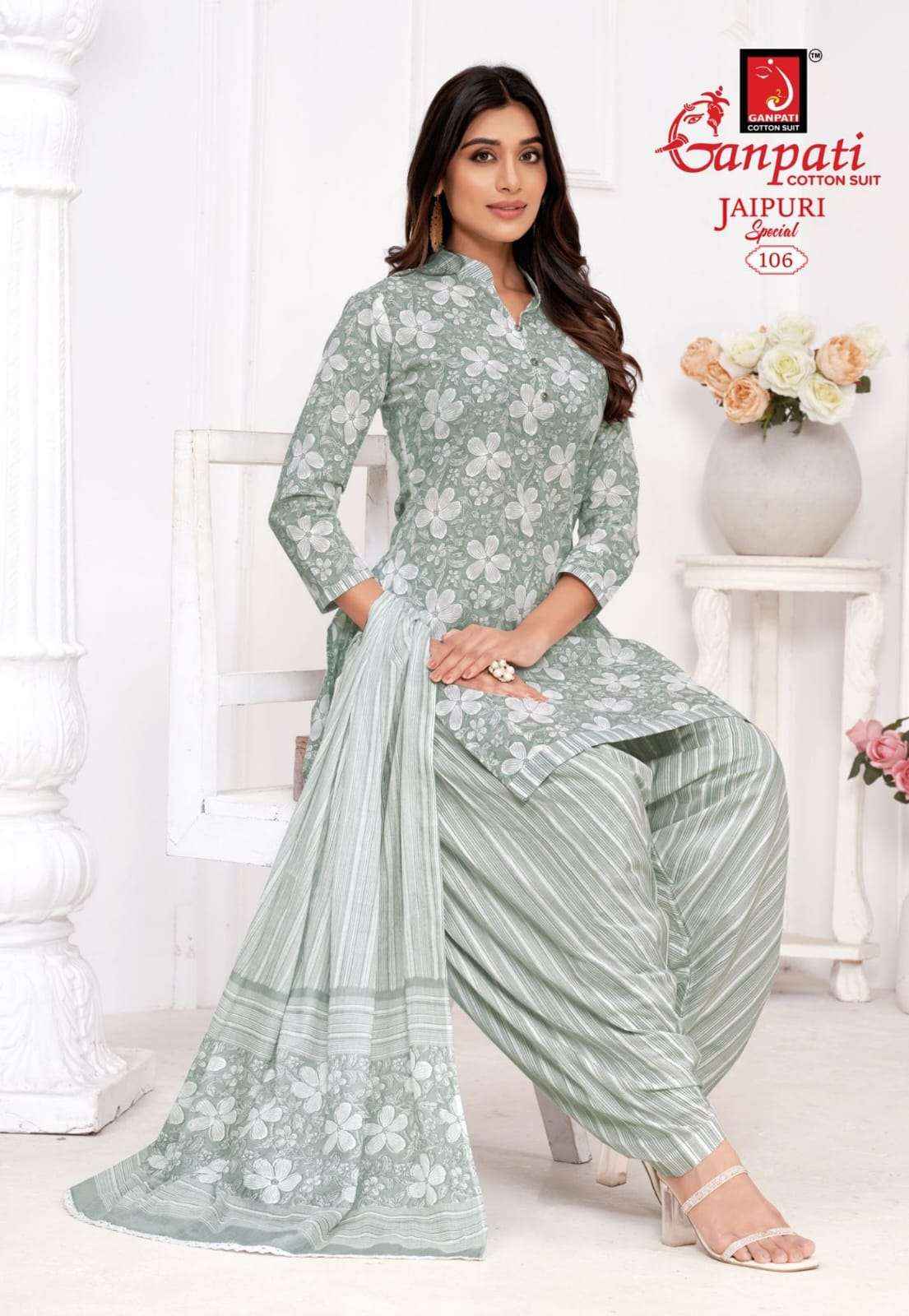 Ganpati Jaipuri Patiyala Special Vol 10 Coton Dress Material 15 pcs Catalogue