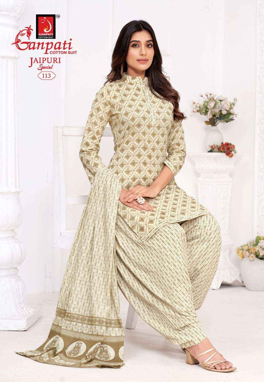 Ganpati Jaipuri Patiyala Special Vol 10 Coton Dress Material 15 pcs Catalogue